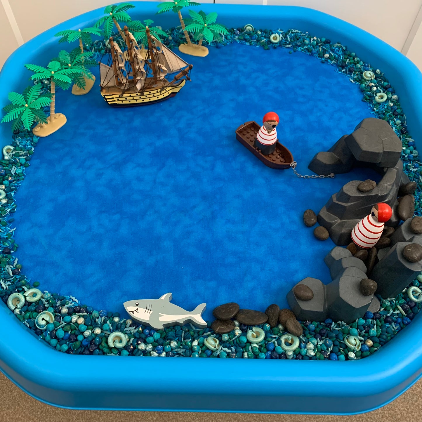 Tuff Tray Play Mat - READY TO POST  - Deep Blue Reverse