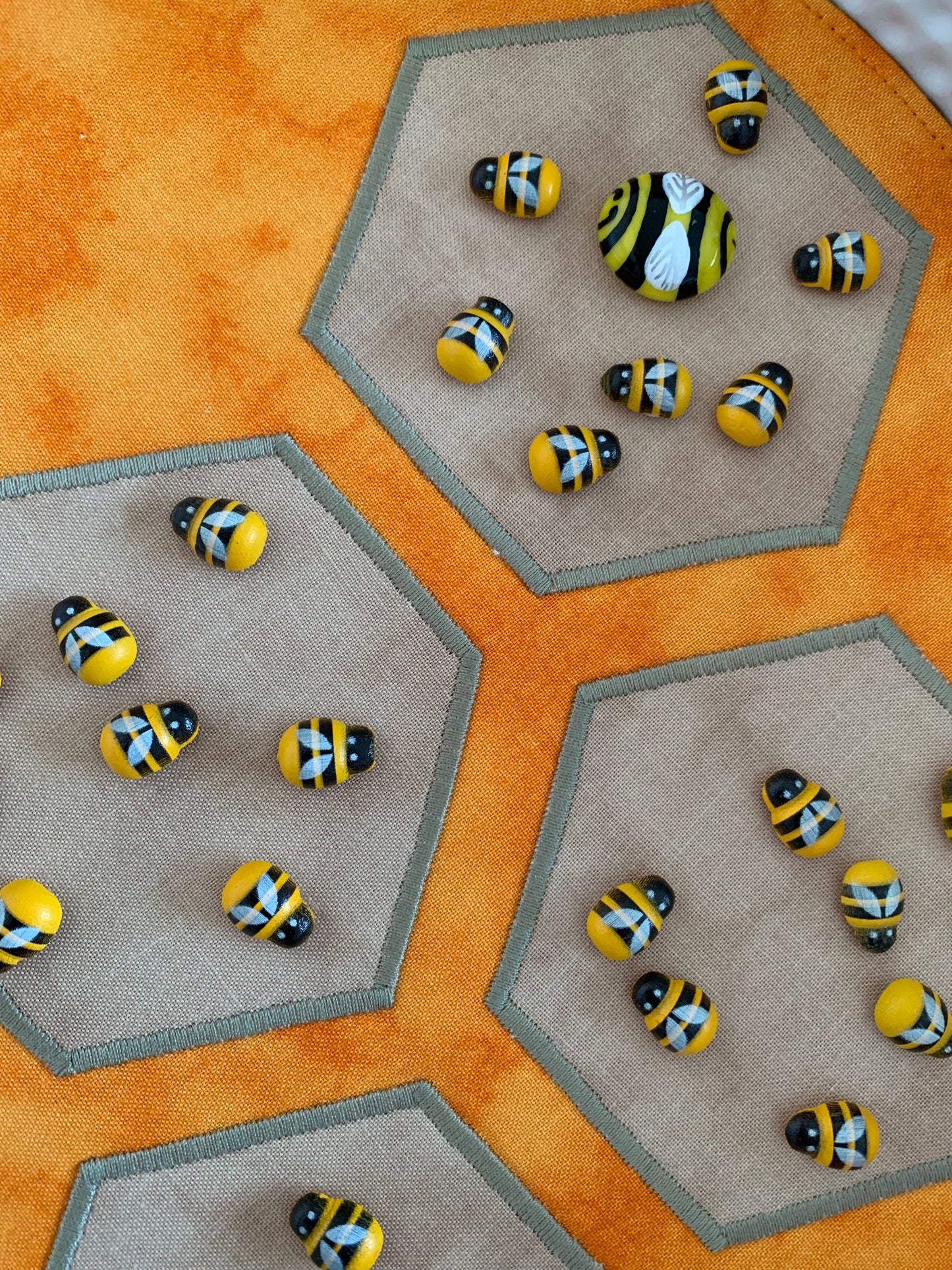 Bee Honeycomb Play Mat - IN STOCK -  Light Green Reverse