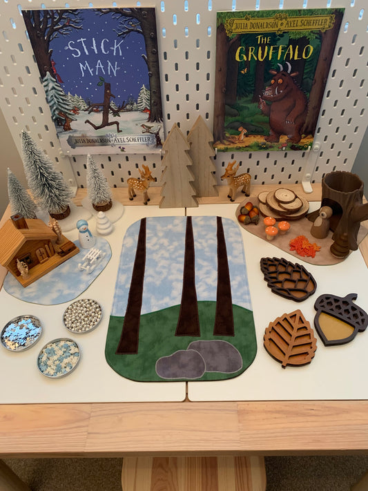 Trees Tray Play Mat - IN STOCK - Brown reverse