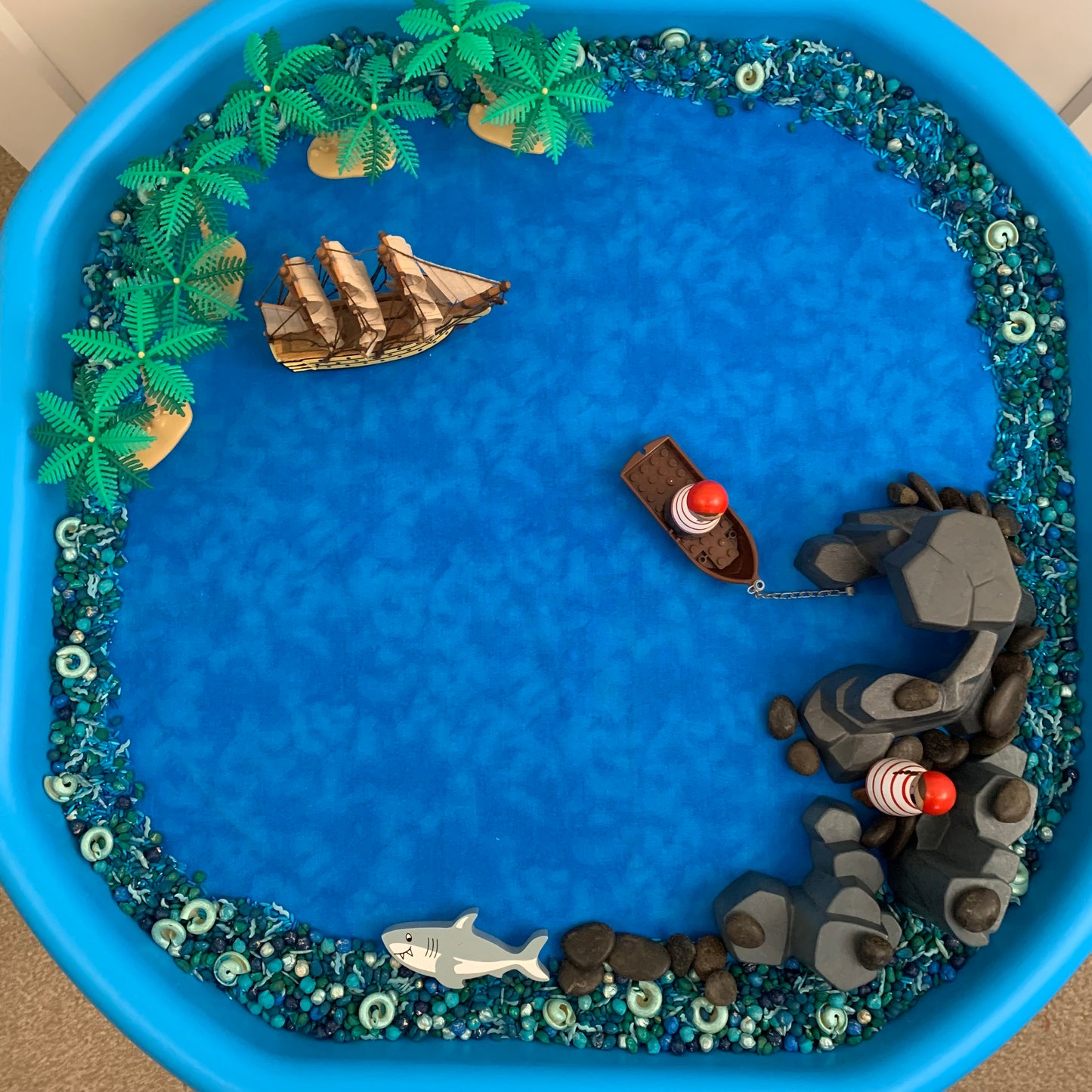 Tuff Tray Play Mat - Made to Order - Deep Blue reverse