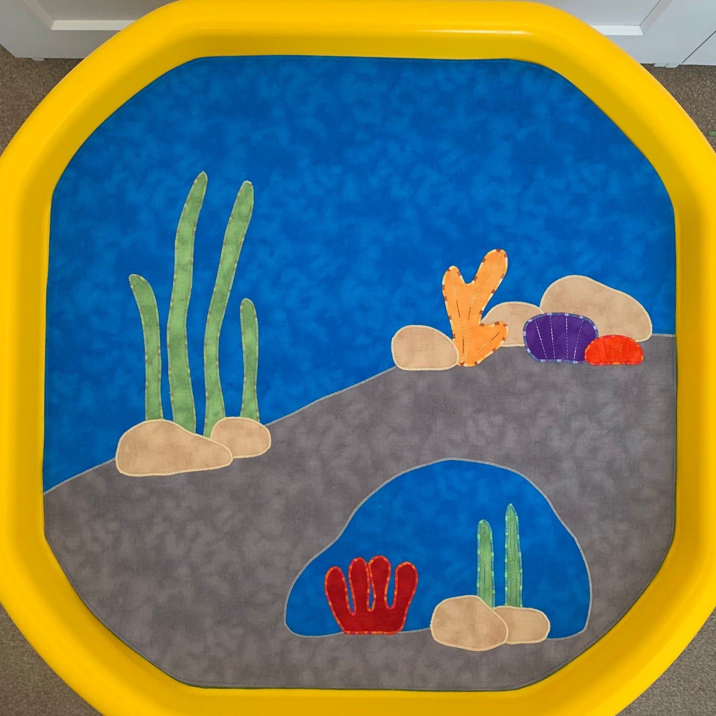 Coral Reef Tuff Tray Play Mat - IN STOCK - Dark Green Reverse