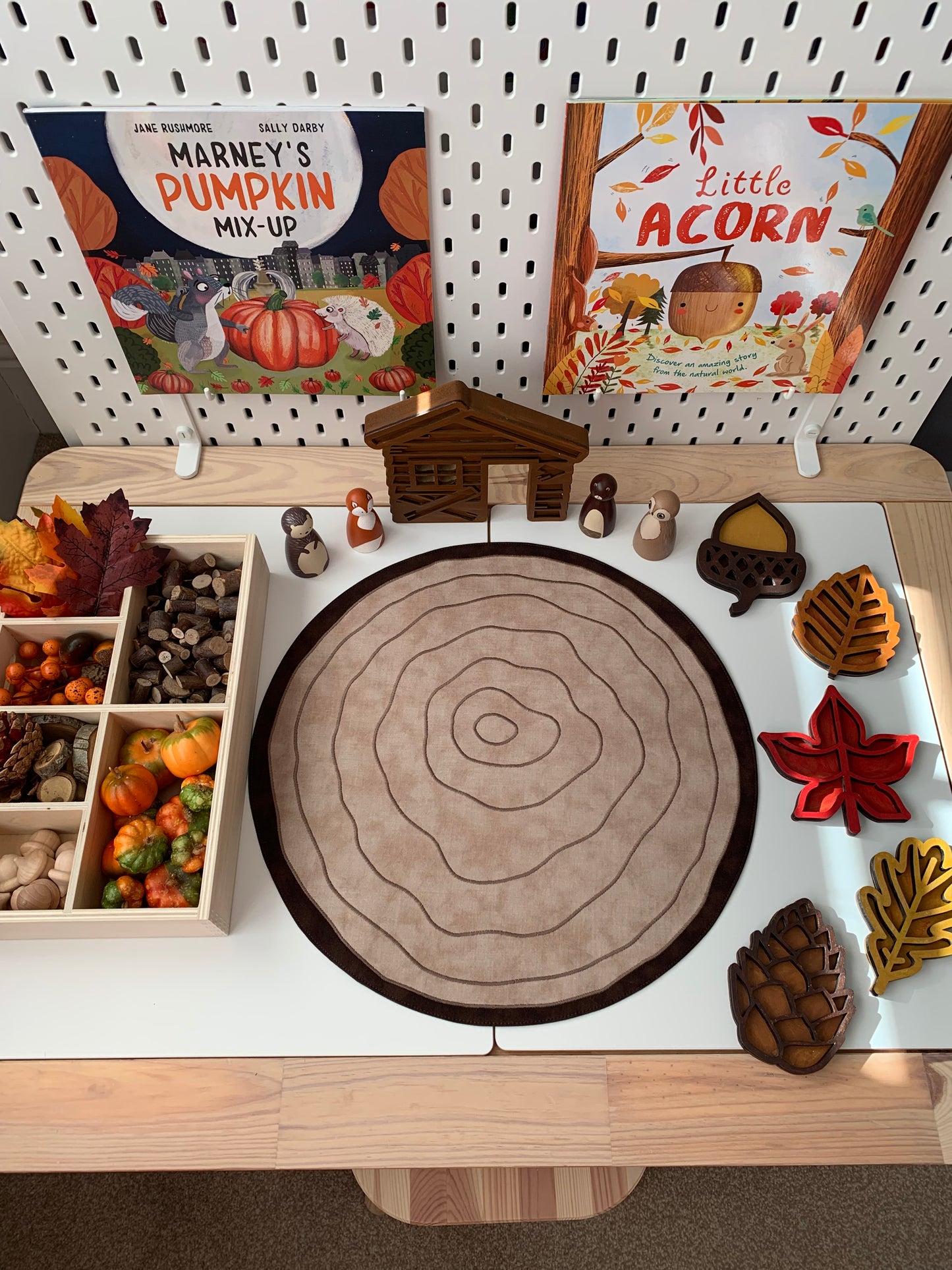 Log Slice Playmat - Unfinished Reverse - Specific Reverse Colour choices possible or will be Dark Green Reverse