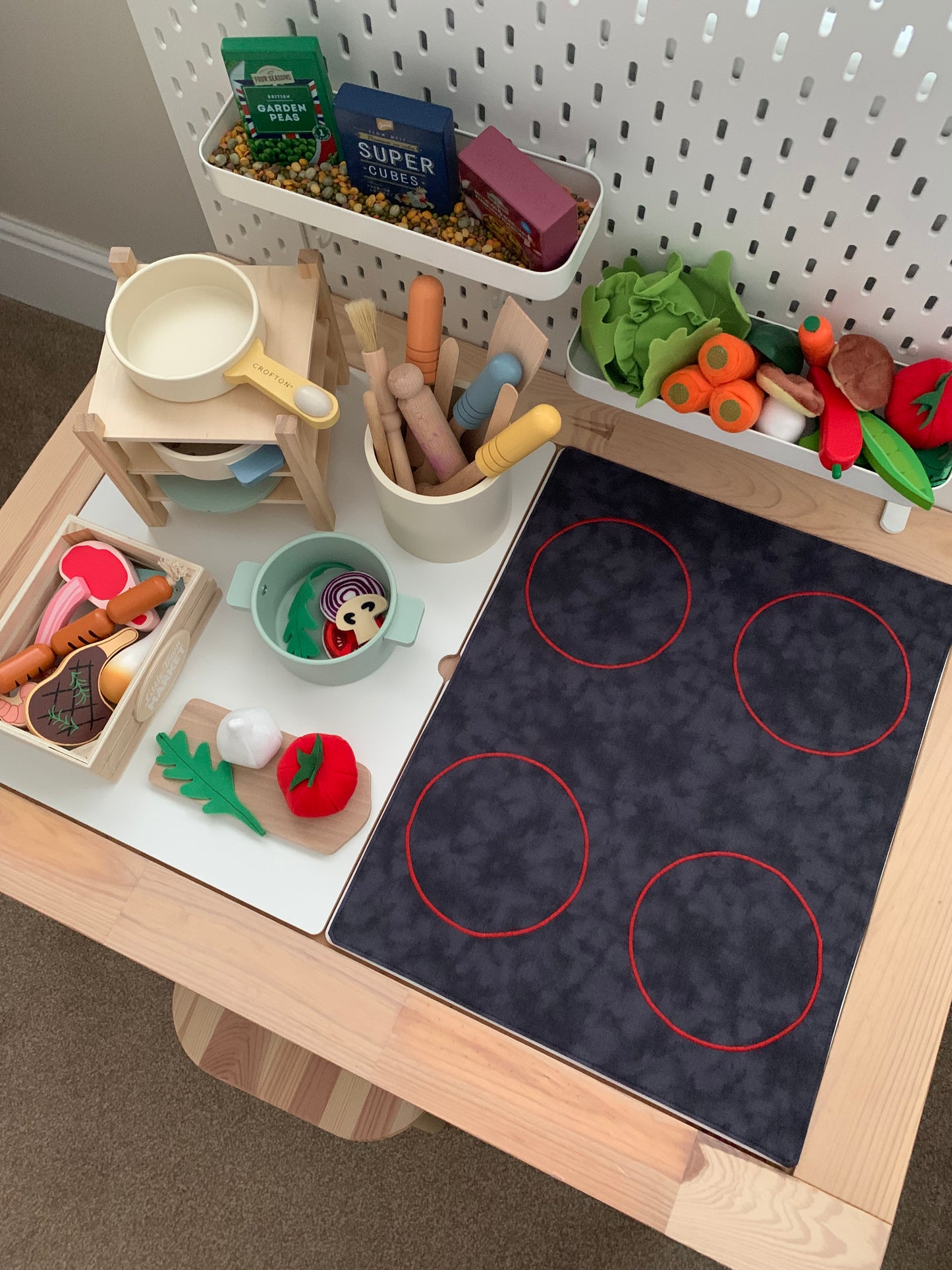 Large Four Ring Hob Play Mat - MADE TO ORDER - Jade Reverse