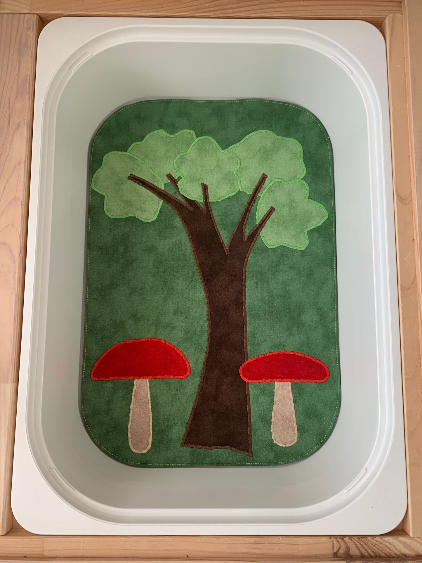 Tree & Mushrooms Tray Play Mat - IN STOCK - Dark Green reverse