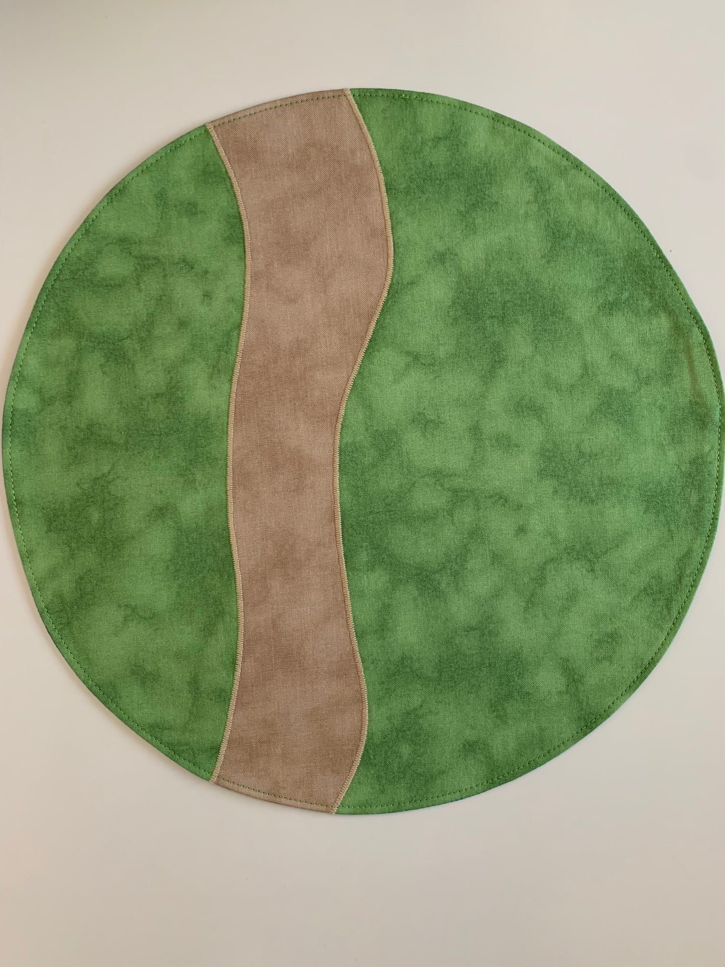Grass/Field with Path - Circular Play Mat - Jade Reverse