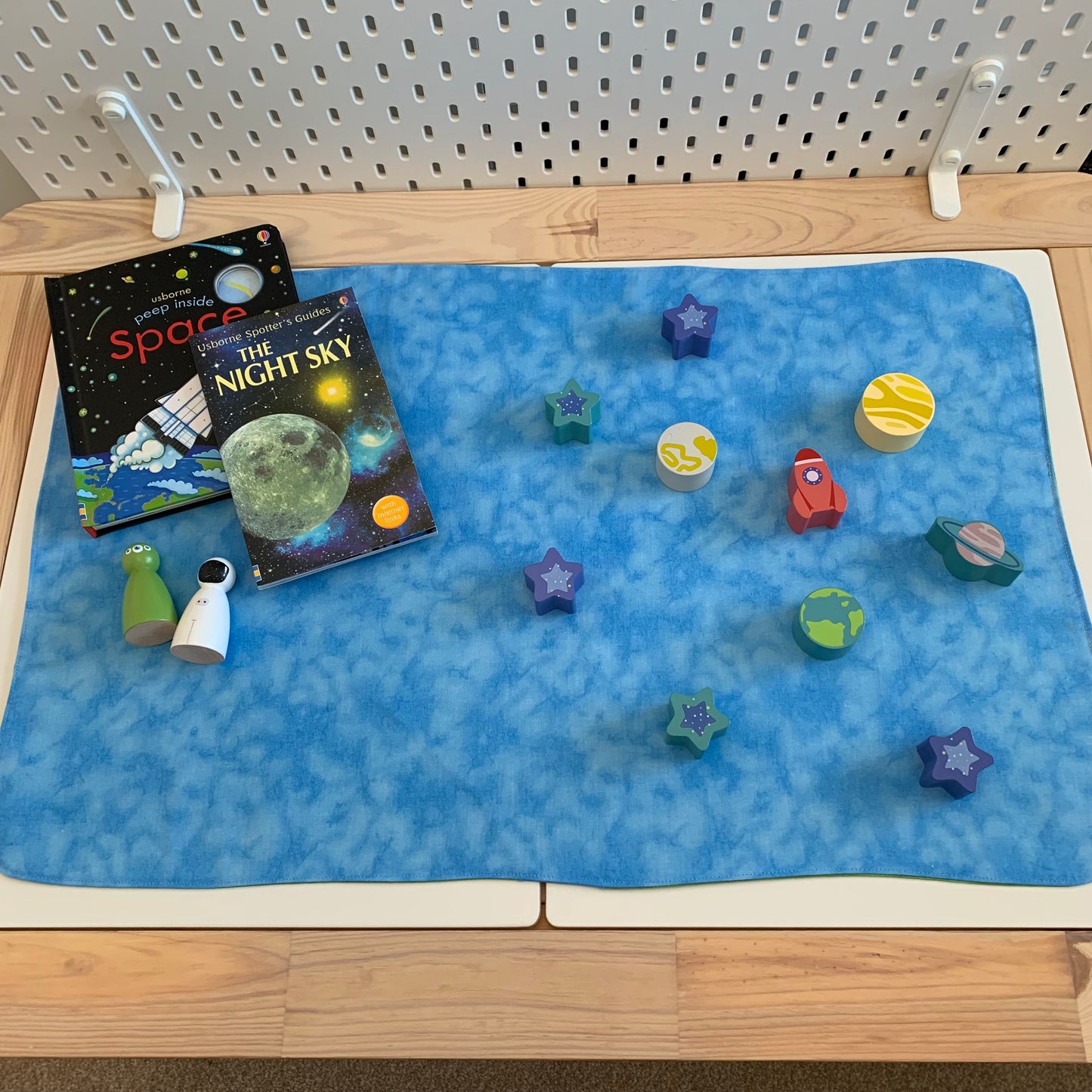 River and Rocks Green Extra Large Play Mat - IN STOCK - Mid Blue Reverse