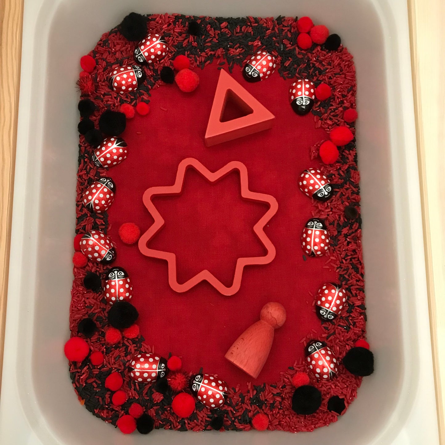 Red & Brown Tray Play Mat - MADE TO ORDER - Reversible Play mat