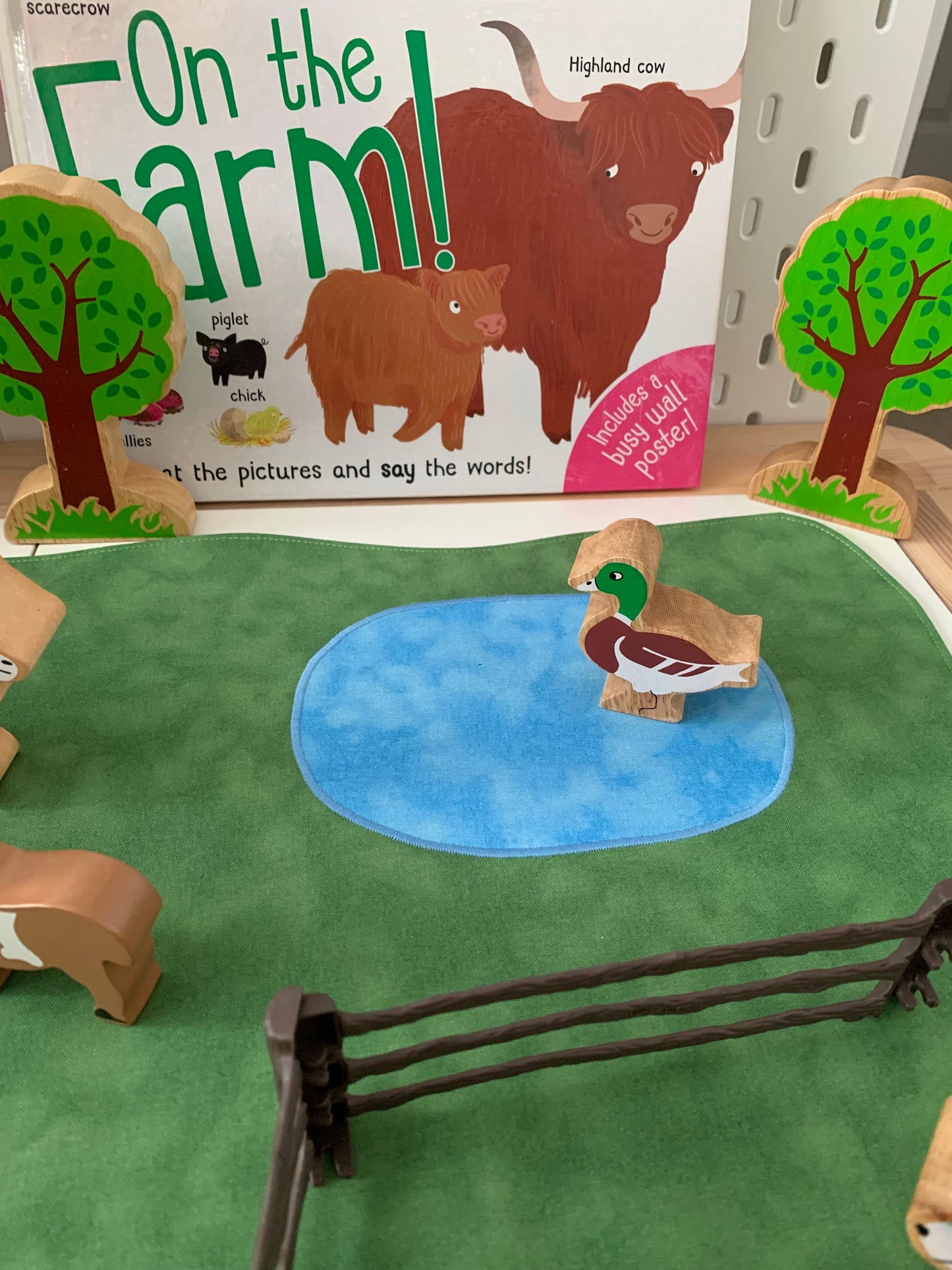 Soil & Pond Rectangular Play Mat - MADE TO ORDER - Deep Blue Reverse