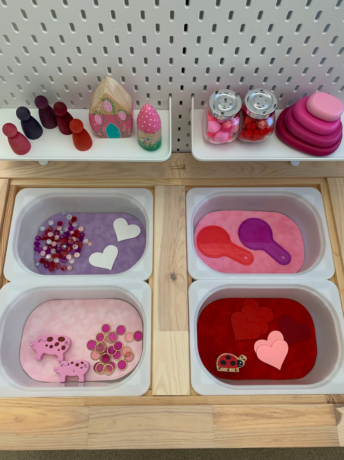 Mini Tray Play Mat Set - Love Themed - IN STOCK - Reversible - Set of 4