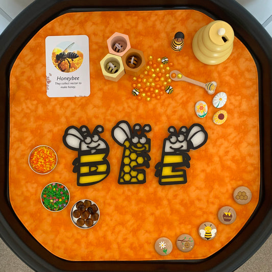 Gold & Light Green Tuff Tray Play Mat - IN STOCK