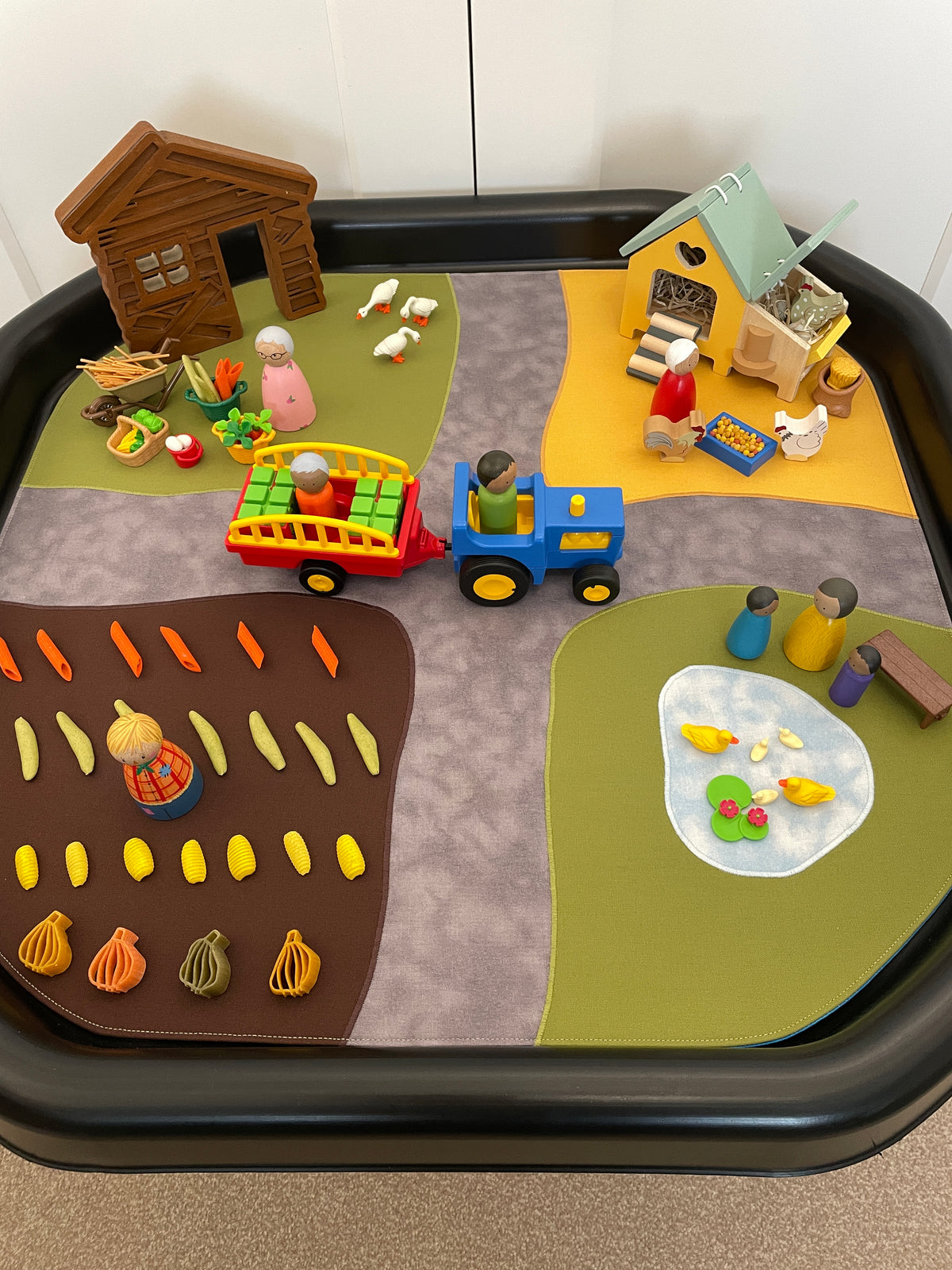 Country Roads Play Mat - Deep Blue reverse - Ready to post