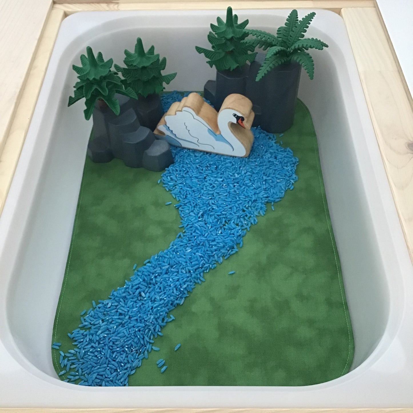 Lake Play Mat - MADE TO ORDER - Dark Green Reverse