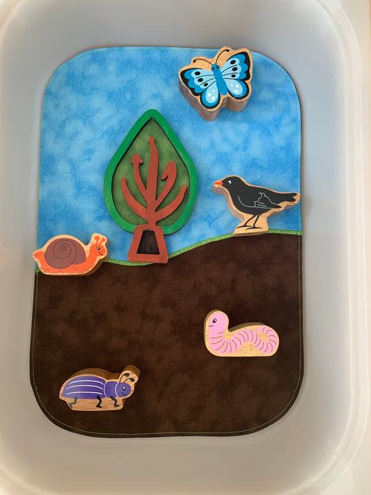 Earth & Sky Play Mat - MADE TO ORDER -  Navy Reverse