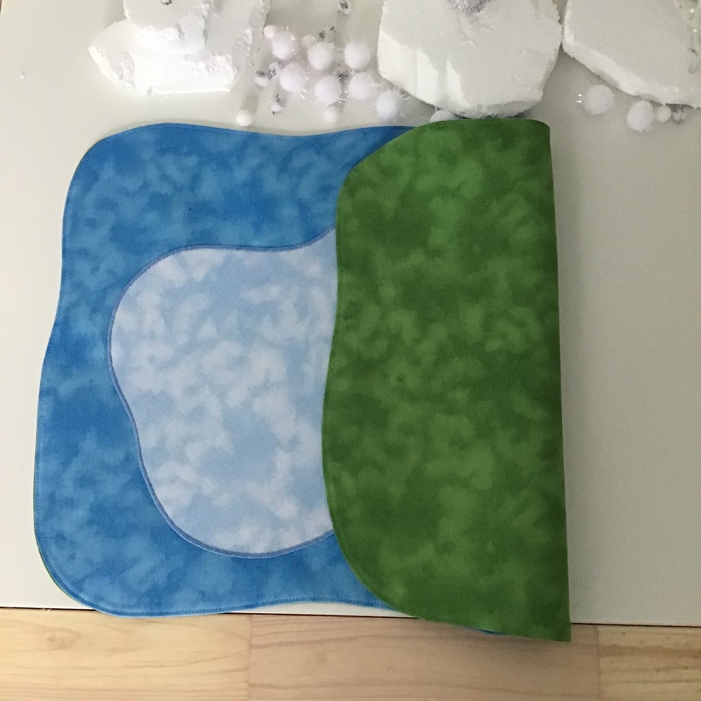 Iceberg Play Mat - MADE TO ORDER - Light Green Reverse