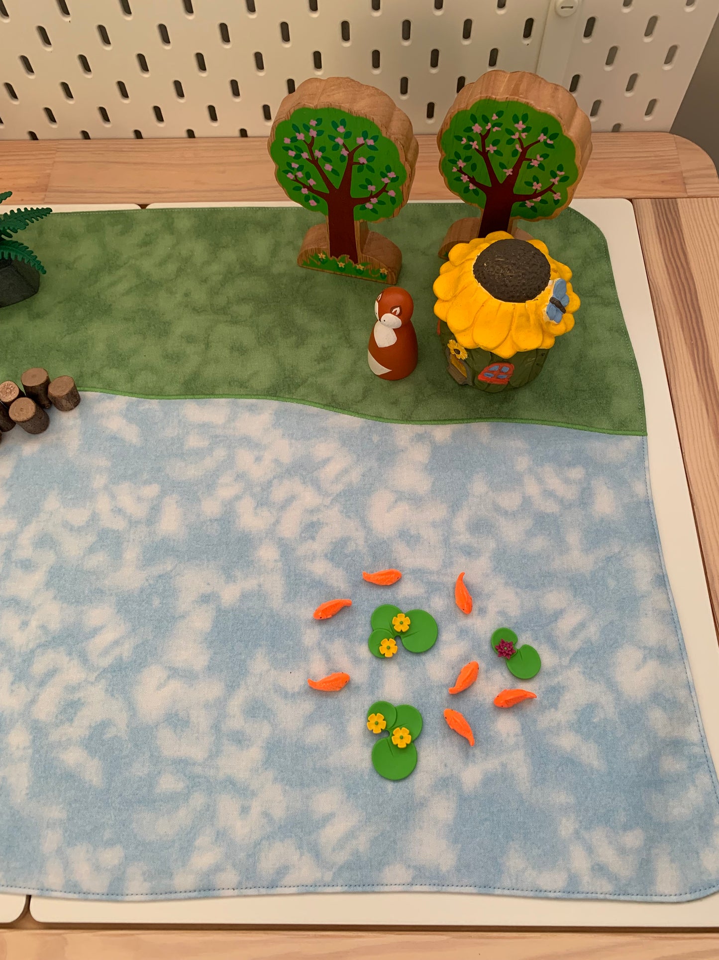Land & Sky or Water & Land Extra Large Play Mat  - IN STOCK - Light Green Reverse