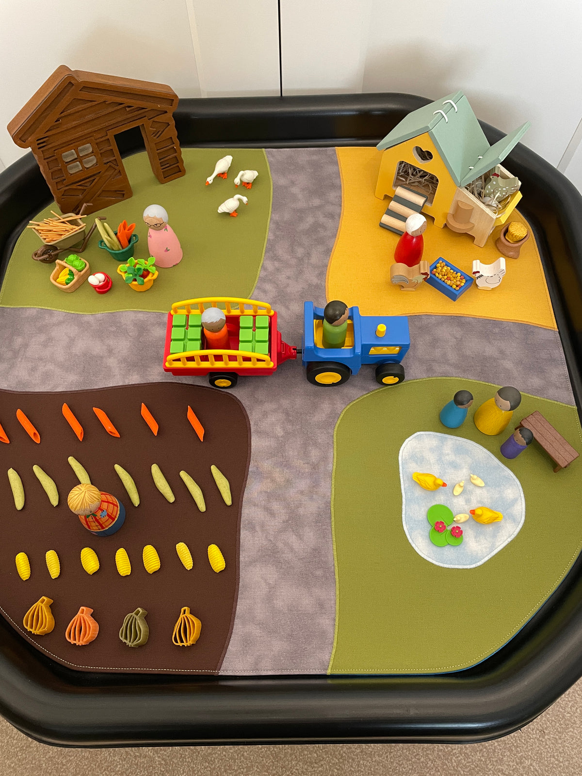 Country Roads Play Mat - Deep Blue reverse - Ready to post