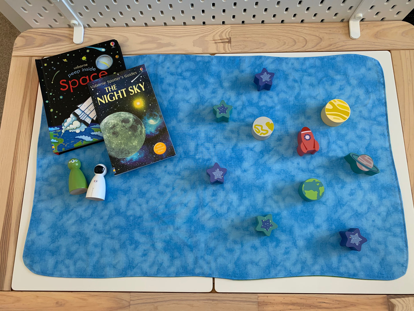River and Rocks Green Extra Large Play Mat - IN STOCK - Mid Blue Reverse
