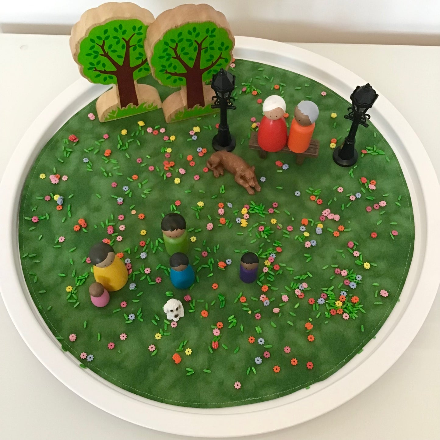 Log Slice Playmat - Unfinished Reverse - Specific Reverse Colour choices possible or will be Dark Green Reverse