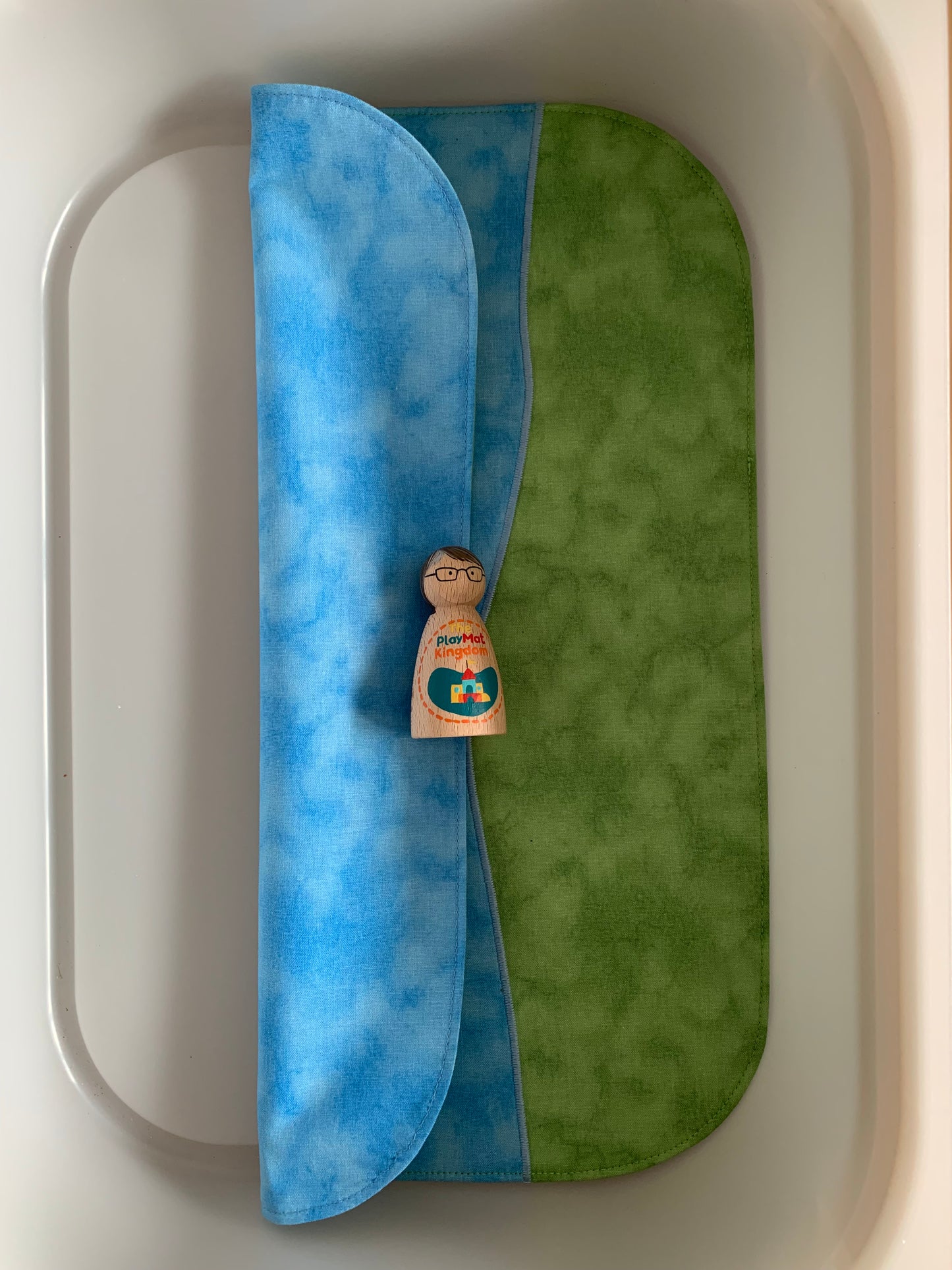 River Play Mat - MADE TO ORDER -  Mid Blue reverse
