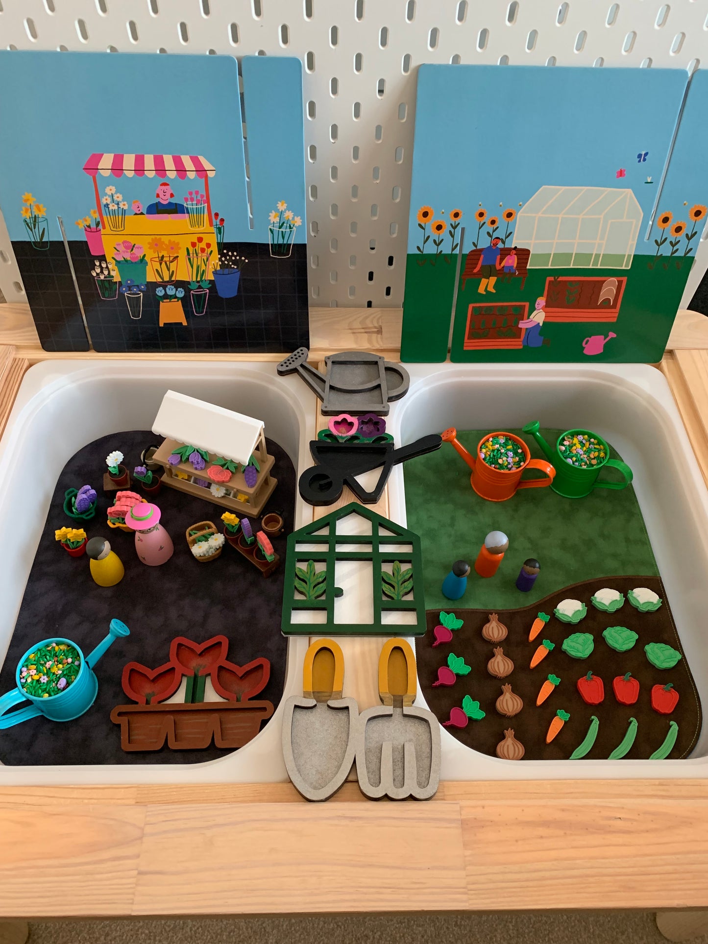 Grass & Earth Tray Play Mat - MADE TO ORDER - Deep Blue reverse