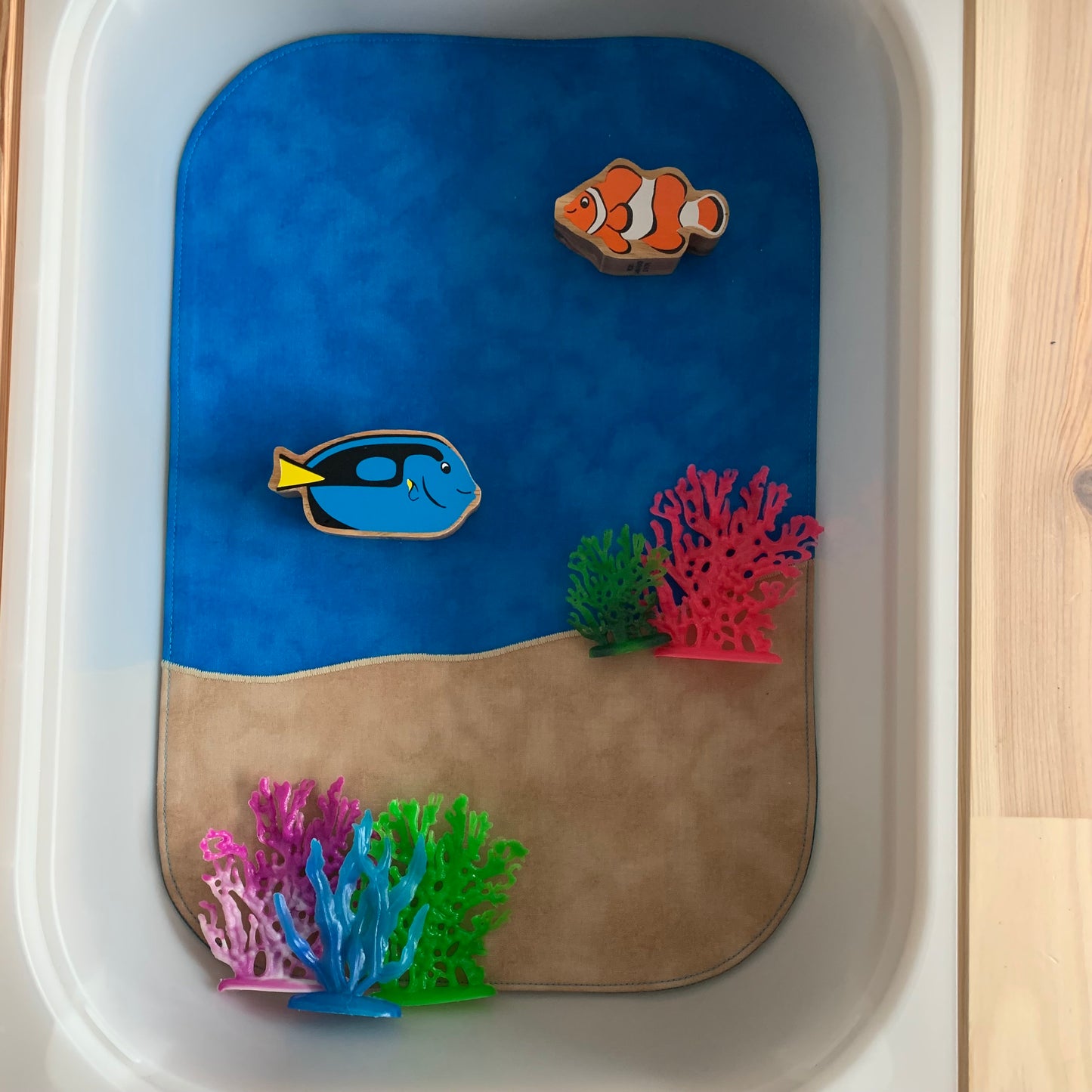 Beach Play Mat - MADE TO ORDER - Dark Green Reverse