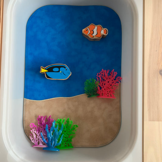 Beach Play Mat - MADE TO ORDER - Dark Green Reverse