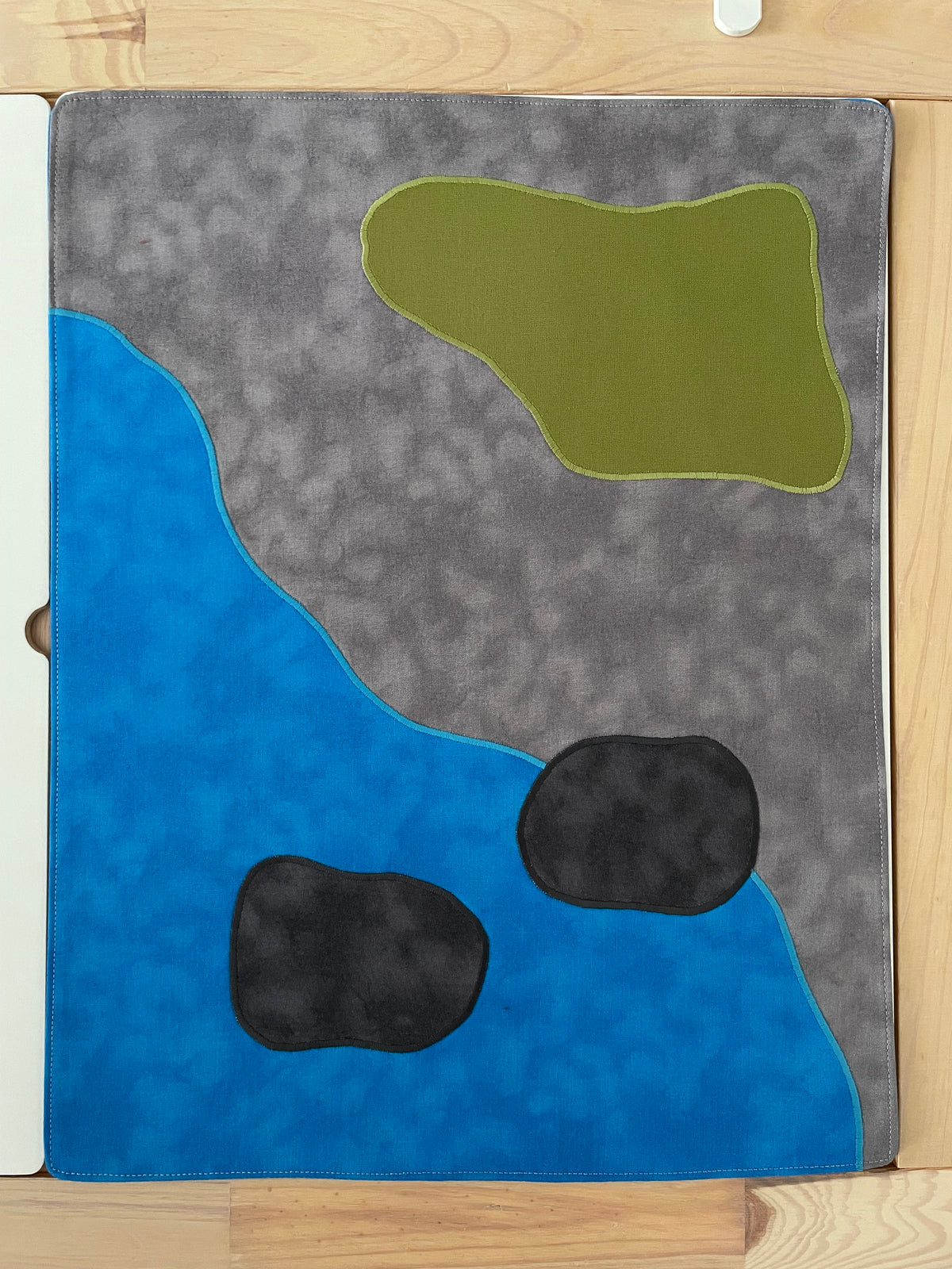 Rocky Shore Play Mat - Deep Blue reverse - Ready to post