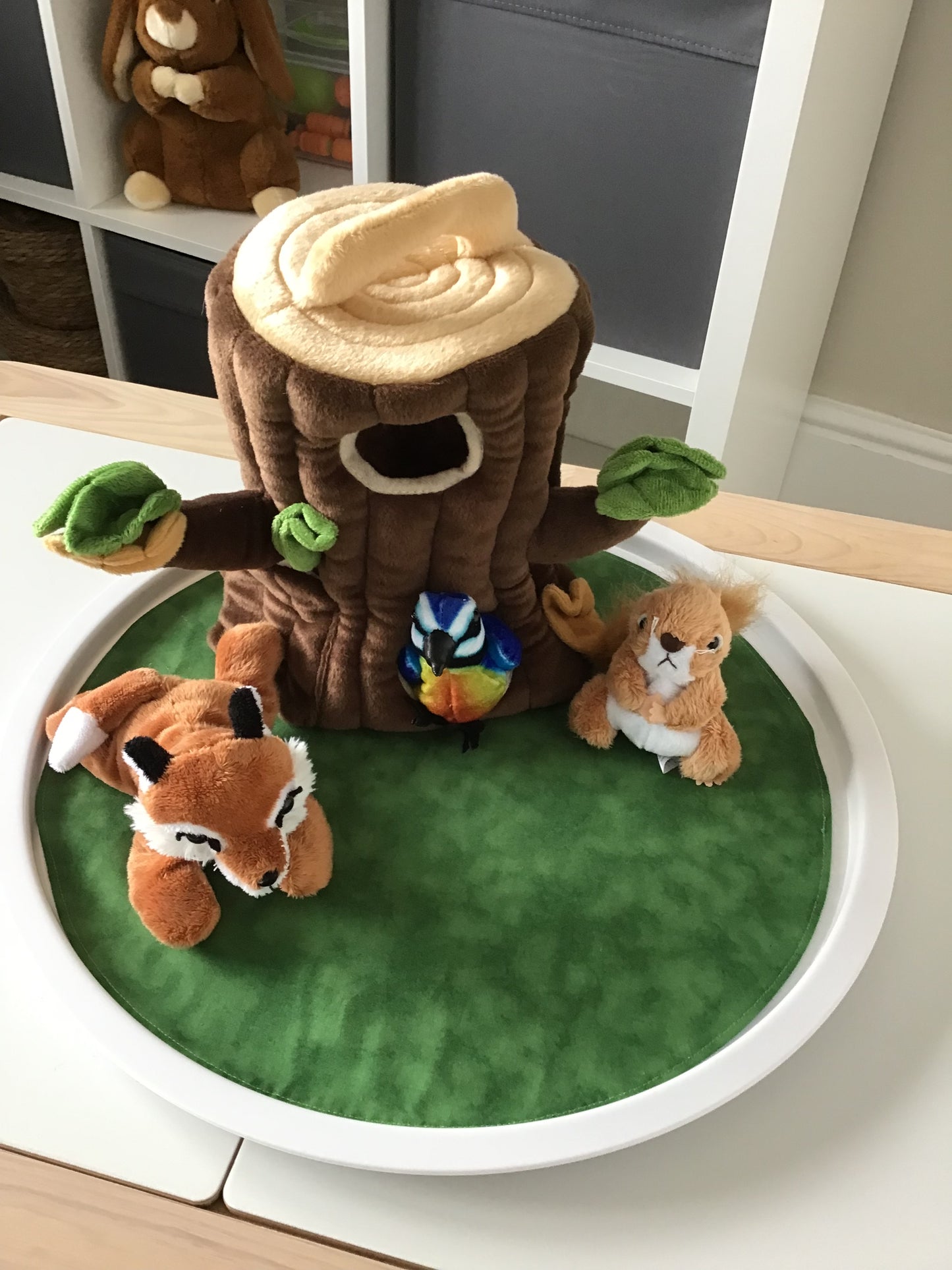 Log Slice Playmat - Unfinished Reverse - Specific Reverse Colour choices possible or will be Dark Green Reverse