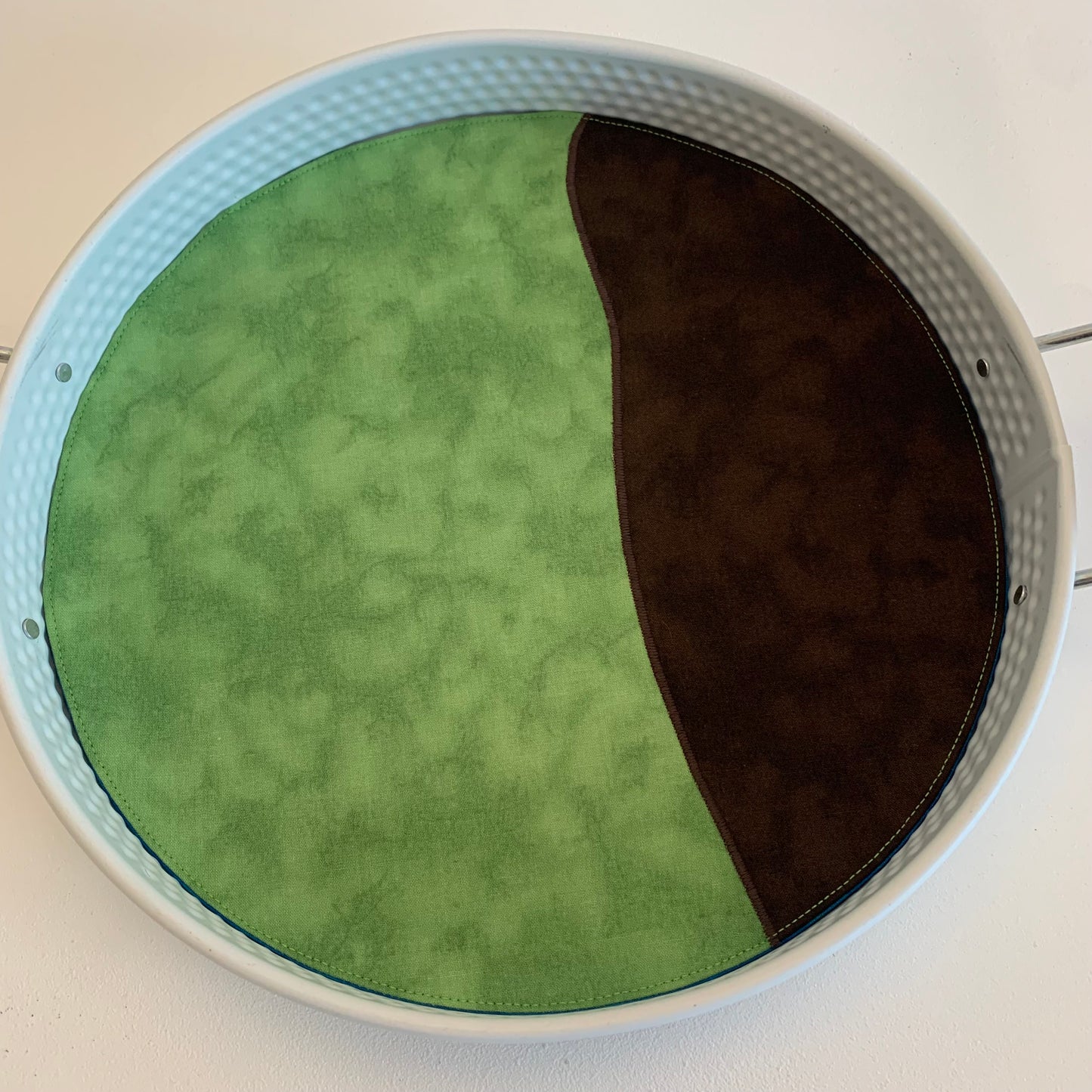 Grass & Earth -  MADE TO ORDER - Circular Play Mat - Deep Blue Reverse