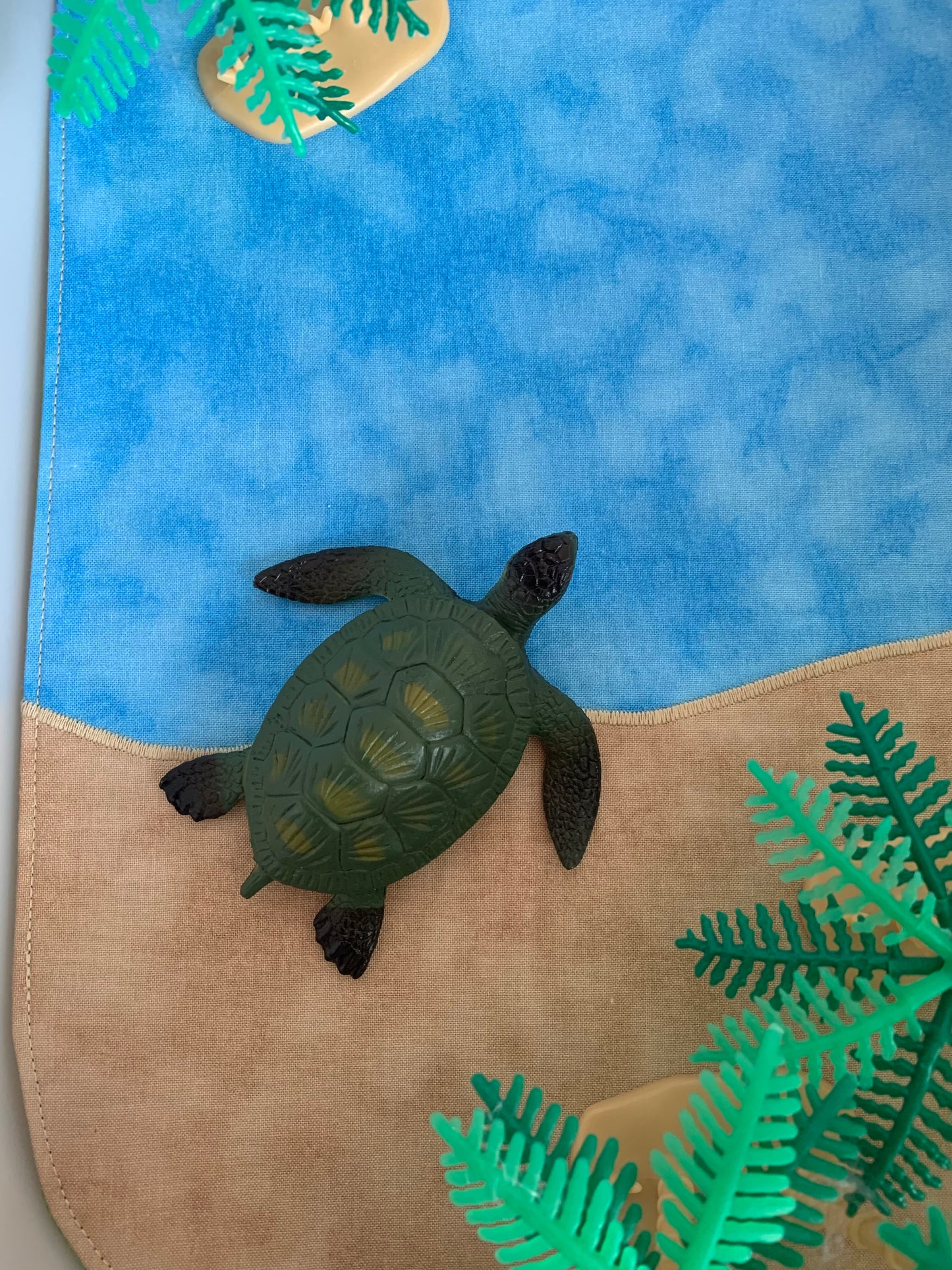 Beach Play Mat - MADE TO ORDER - Light Green Reverse