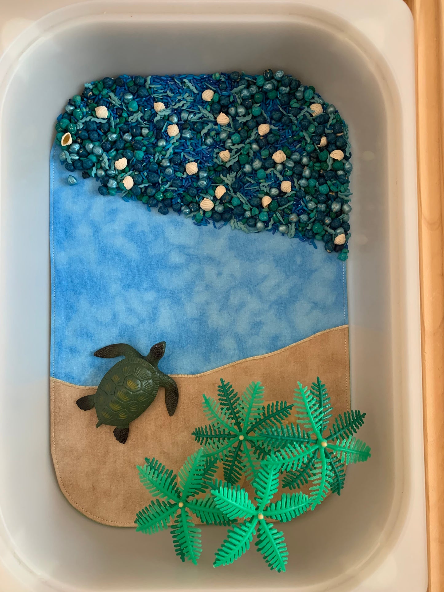 Beach Play Mat - MADE TO ORDER - Light Green Reverse