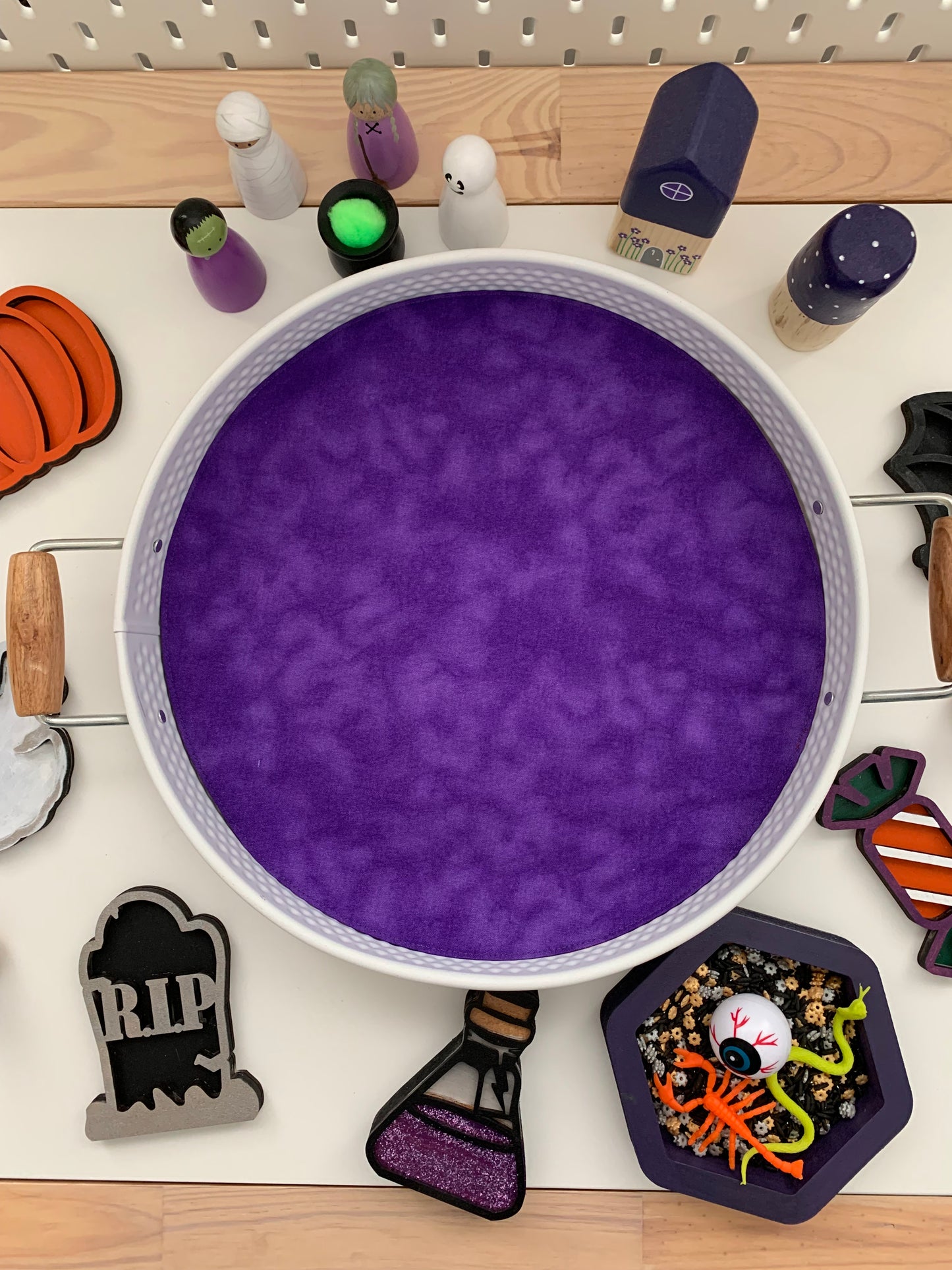 Red & Purple Circular Play Mat - MADE TO ORDER - Reversible Play Mat