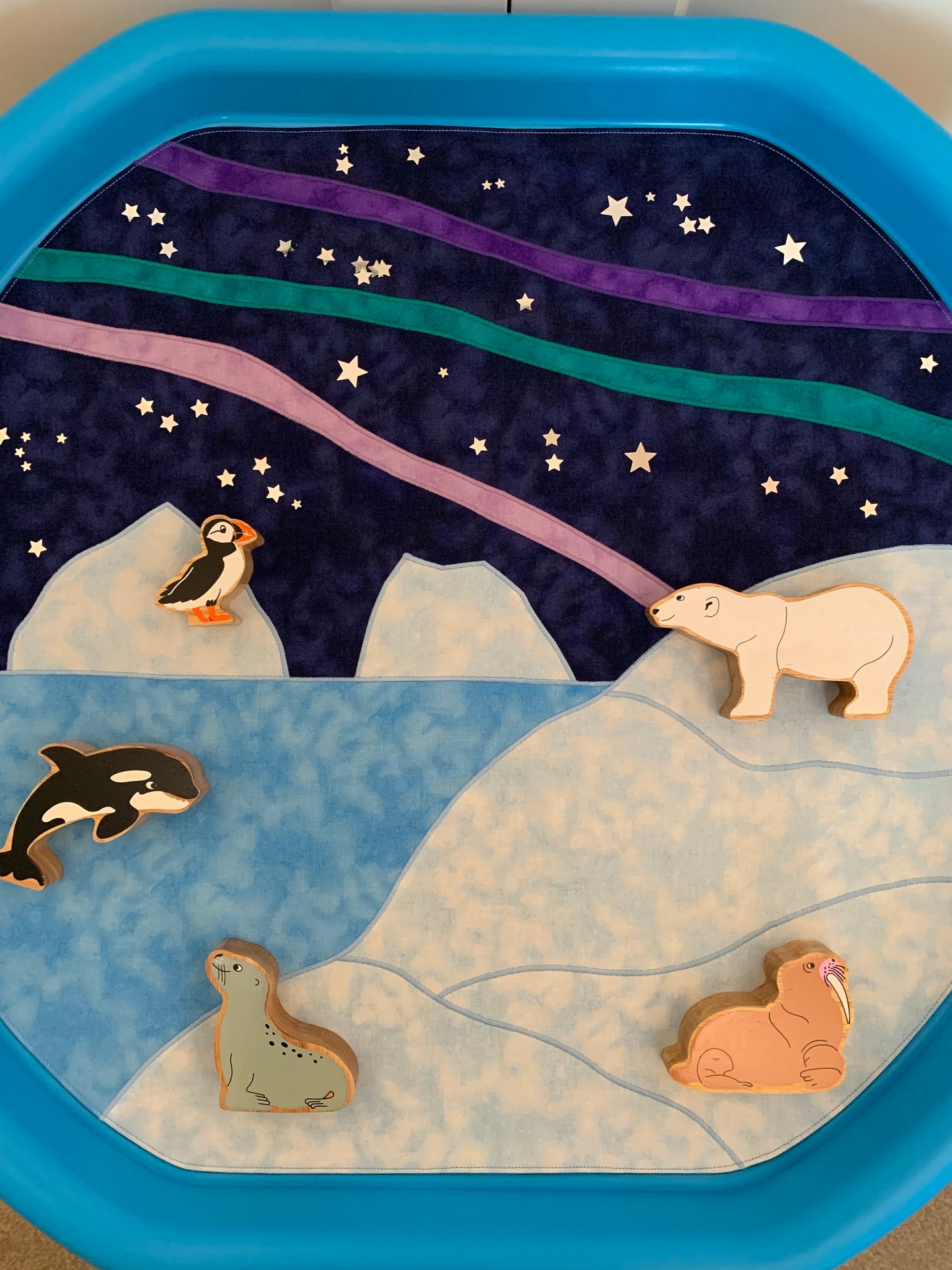 Northern Lights Tuff Tray Play Mat - IN STOCK - Jade Reverse