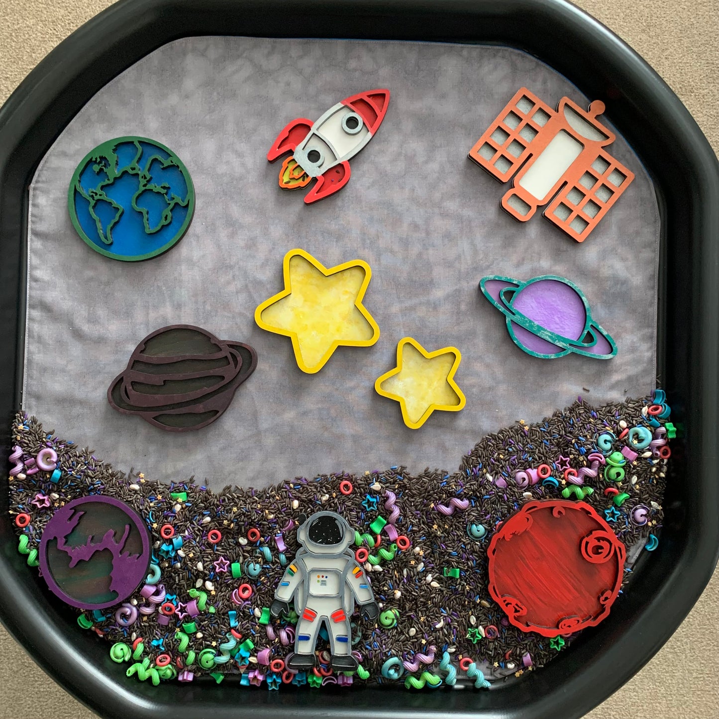 Under the Sea Tuff Tray Play Mat - IN STOCK - Grey Reverse