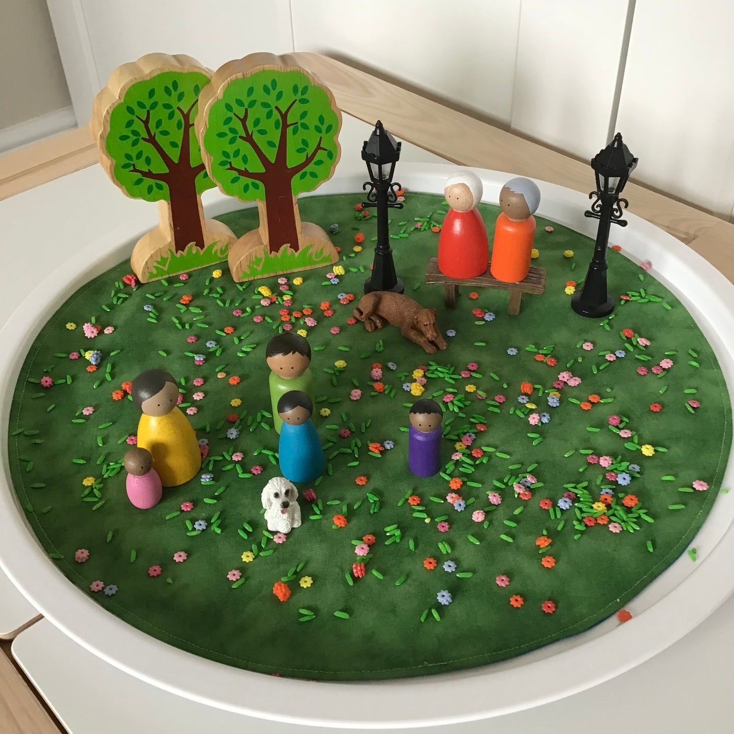 Log Slice Playmat - Unfinished Reverse - Specific Reverse Colour choices possible or will be Dark Green Reverse