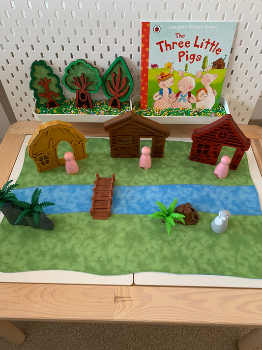 River Rectangular Play Mat - MADE TO ORDER - Mid Blue Reverse