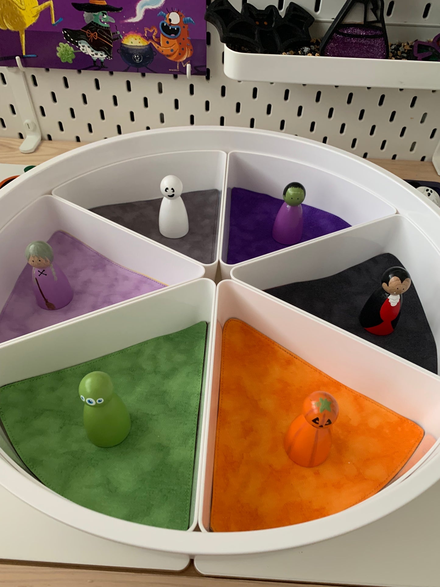 Tray Insert Play Mats - MADE TO ORDER - Reversible Colours- Autumn/Halloween/Rainbow Edition