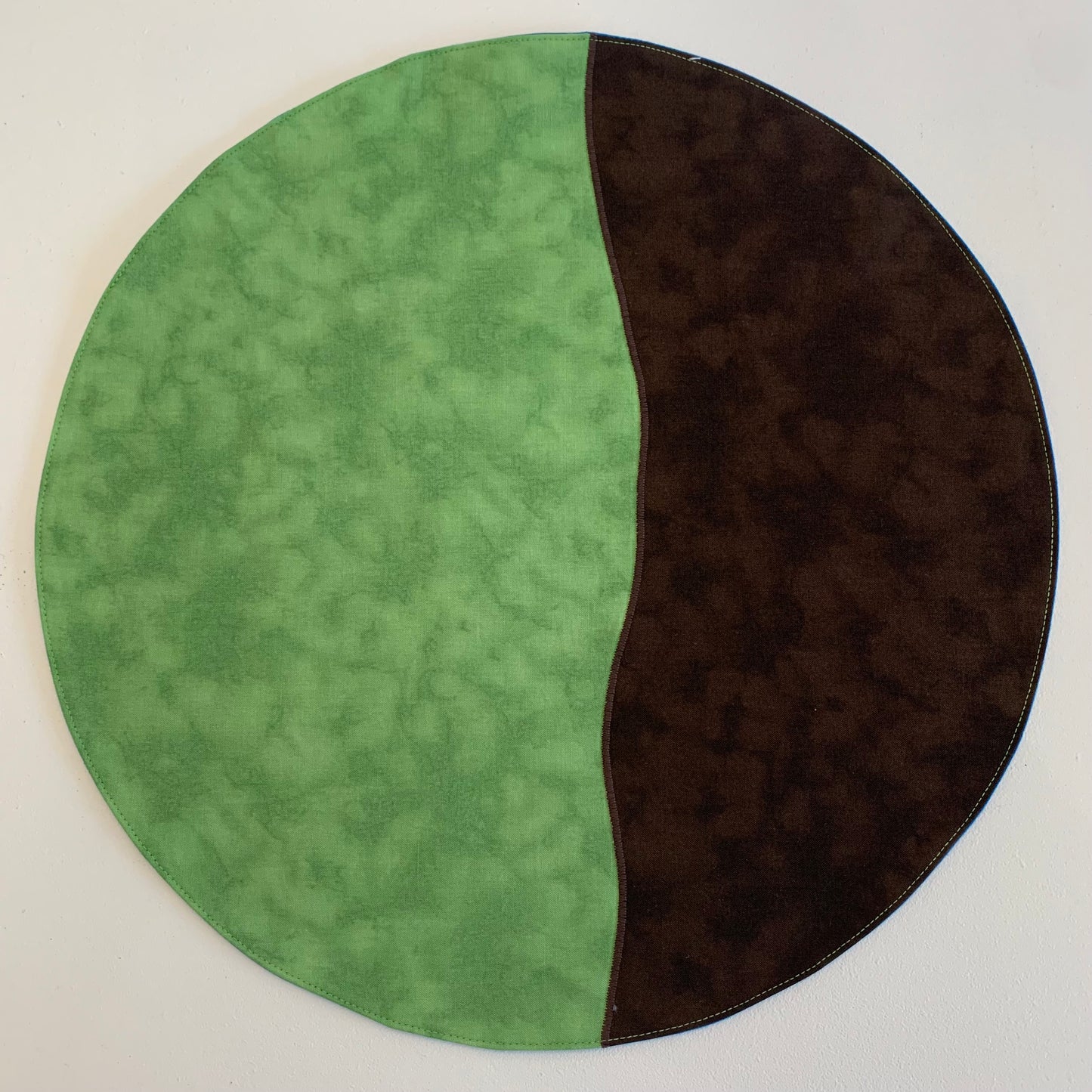 Grass & Earth -  MADE TO ORDER - Circular Play Mat - Deep Blue Reverse