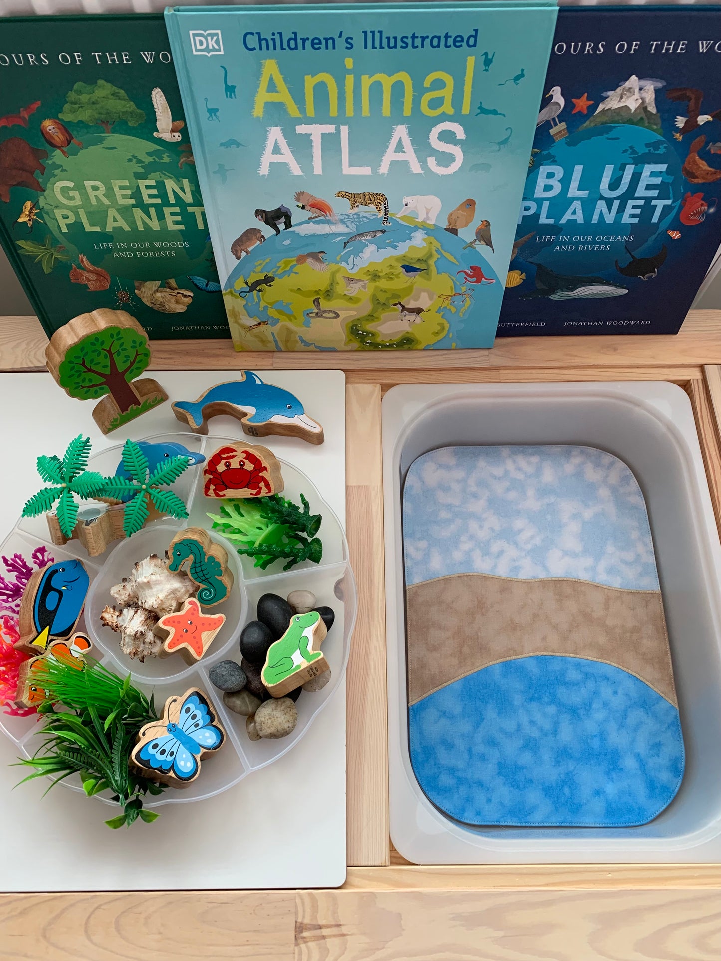 Sky, Land/Sand & Water/Ocean Play Mat - MADE TO ORDER - Sand Reverse