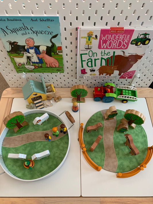 Grass/Field with Path - Circular Play Mat - Jade Reverse