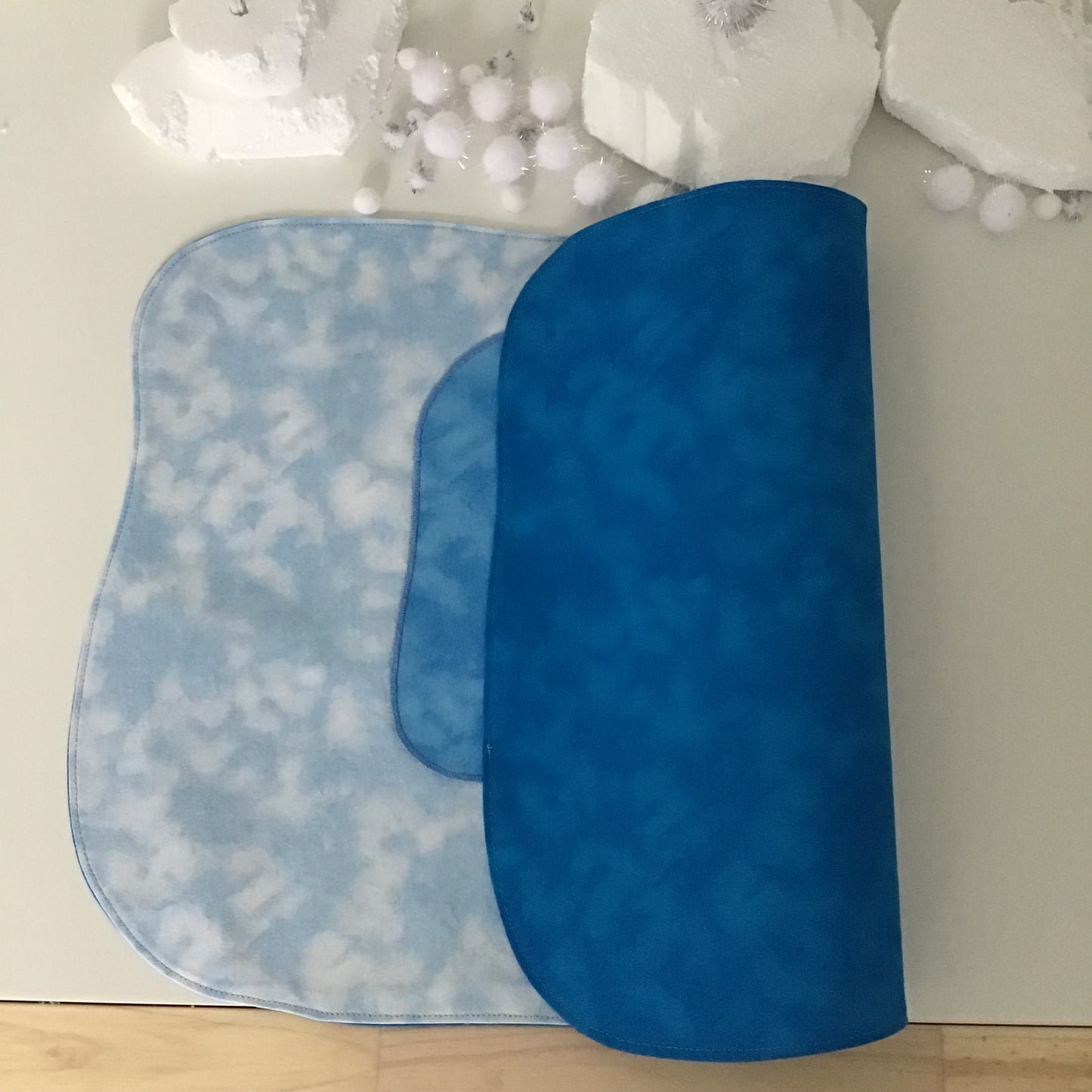 Frozen Lake Play Mat - MADE TO ORDER - Deep Blue Reverse