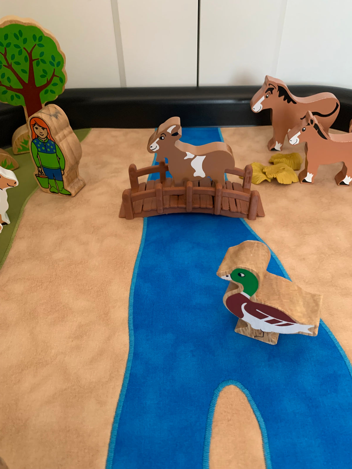 River Adventures Play Mat - Dark Green reverse - Ready to post