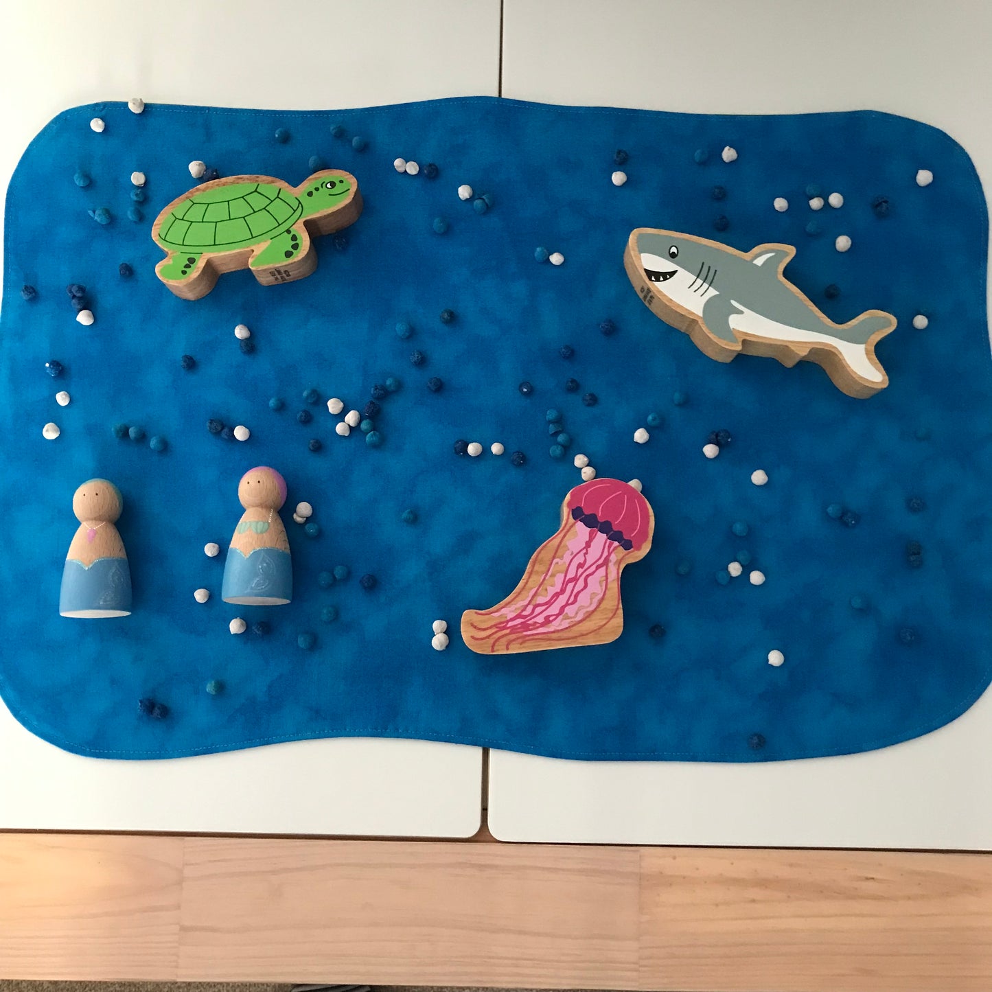 Frozen Lakes Play Mat - IN STOCK - Deep Blue Reverse