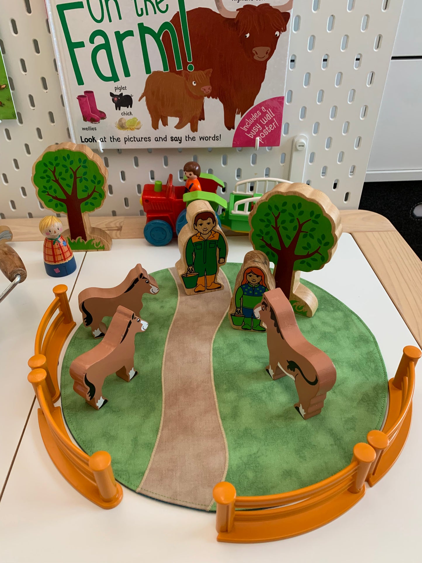 Grass/Field with Path - Circular Play Mat - Jade Reverse