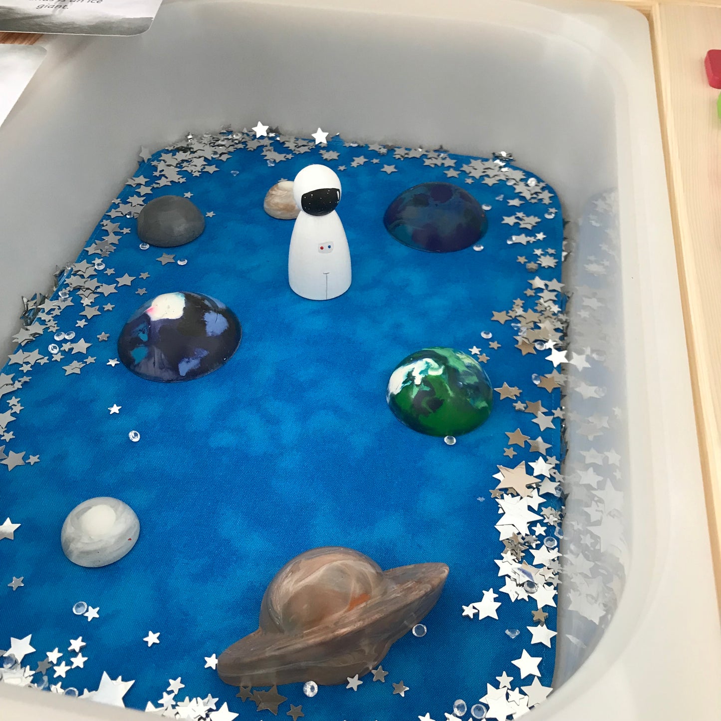 Red & Deep Blue Tray Play Mat - MADE TO ORDER - Reversible Play mat