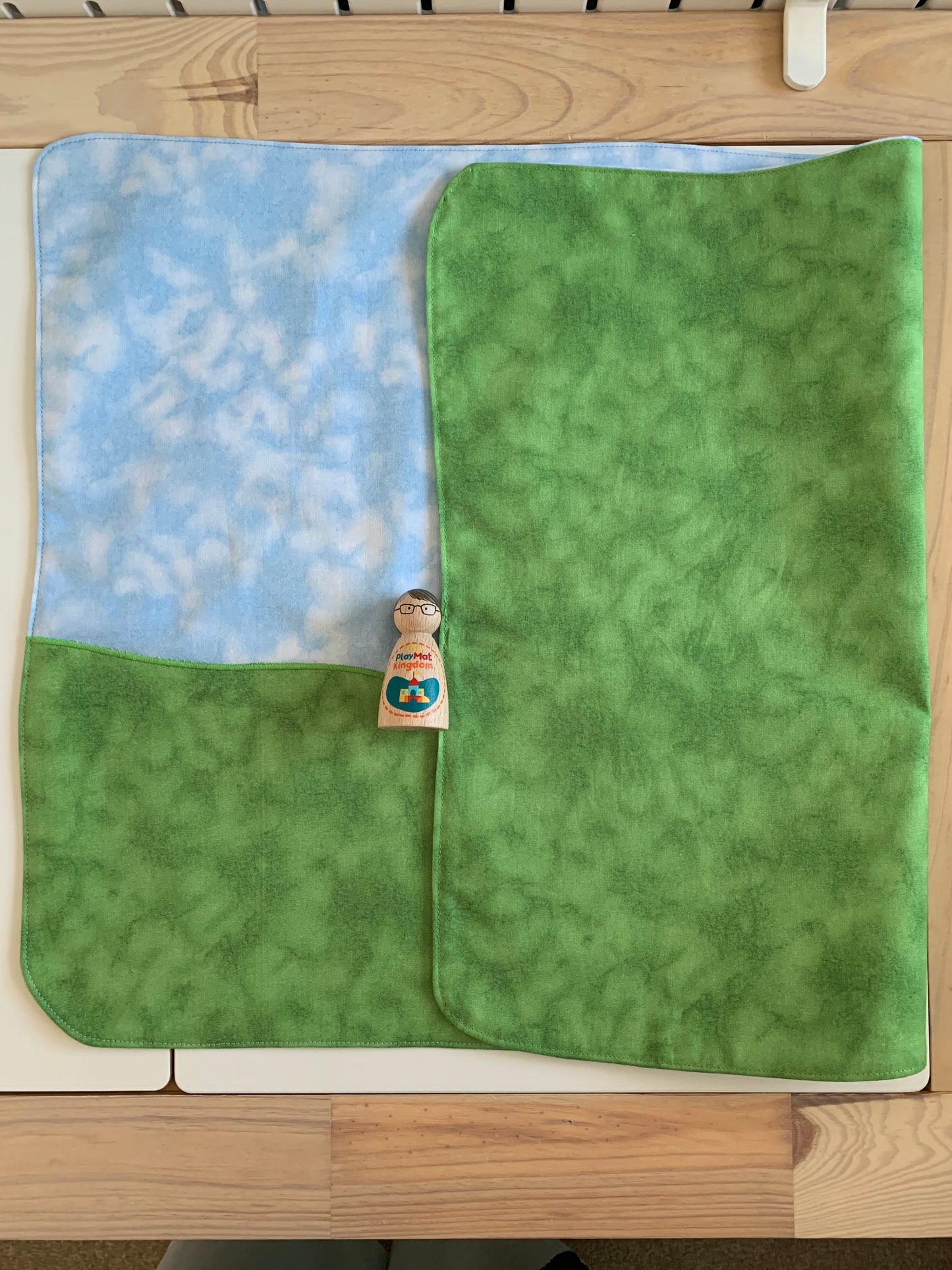 Land & Sky or Water & Land Extra Large Play Mat  - IN STOCK - Light Green Reverse