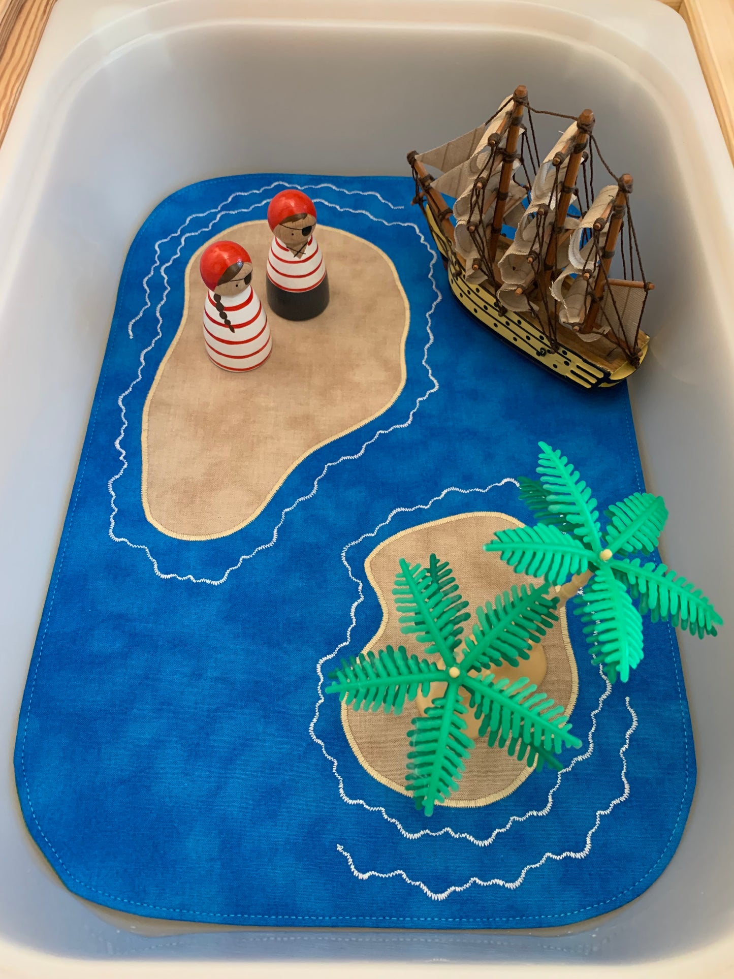 Desert Islands Tray Play Mat - Dark Green Reverse - IN STOCK