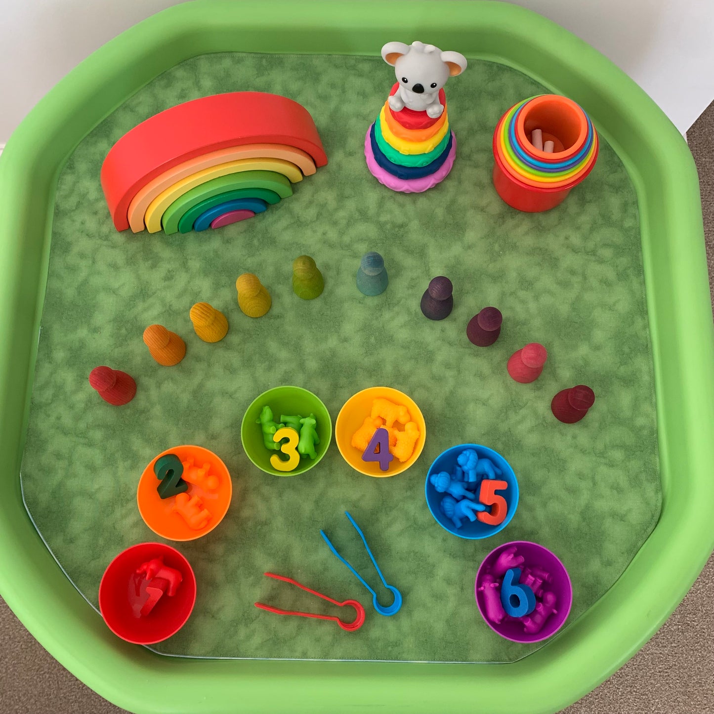Gold & Light Green Tuff Tray Play Mat - IN STOCK