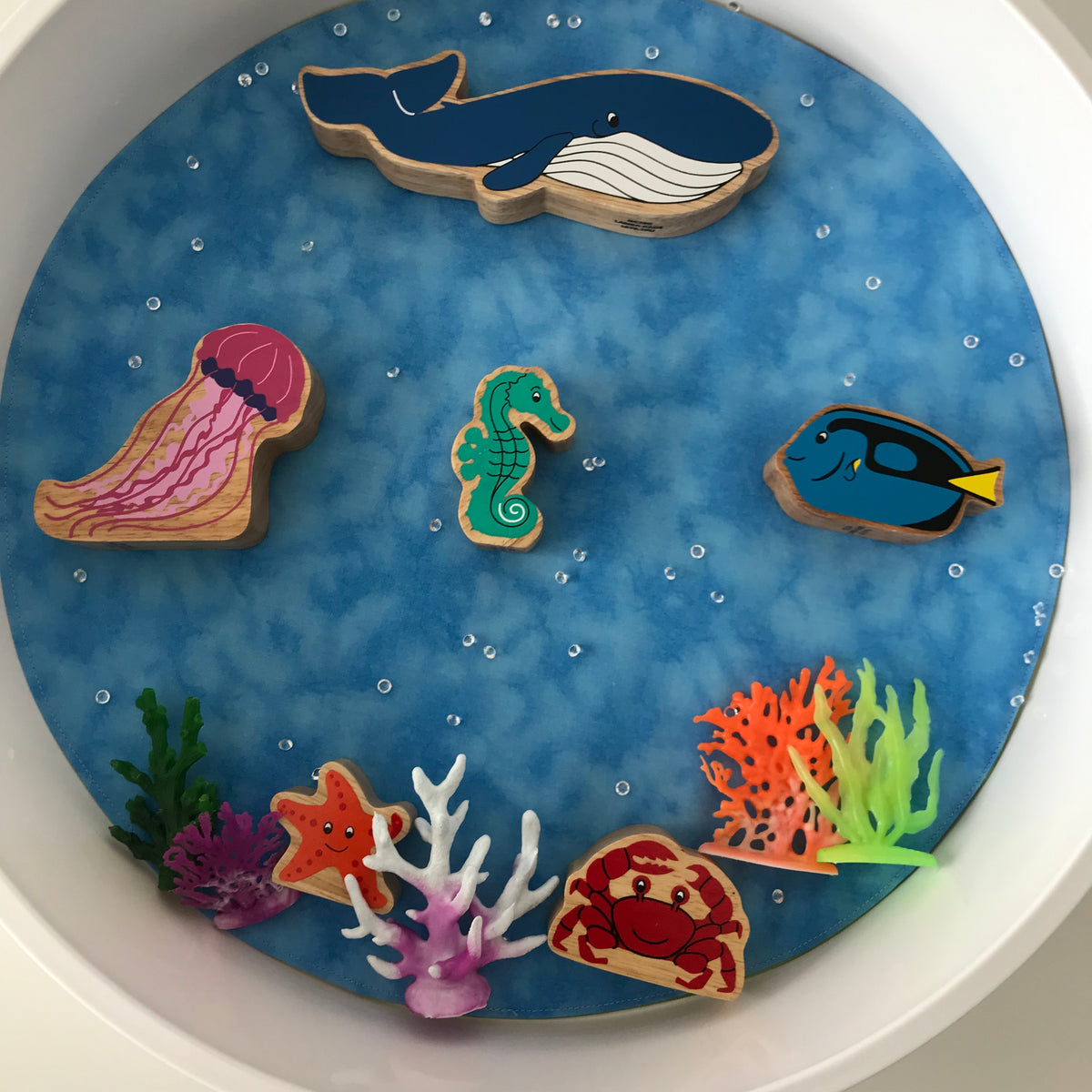 River & Rock Circular Play Mat -  Mid Blue reverse - Ready to Post