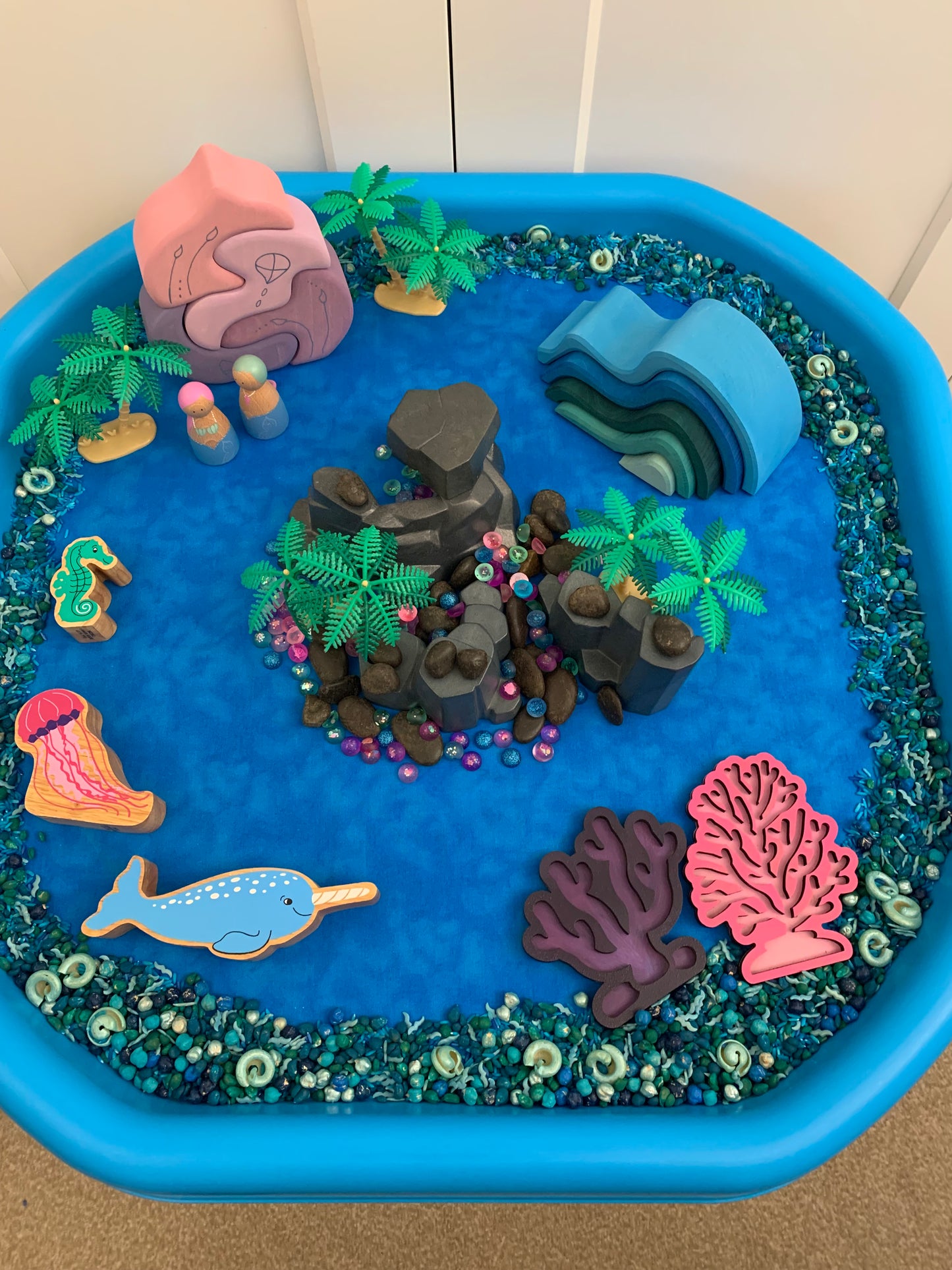 Tuff Tray Play Mat - READY TO POST  - Deep Blue Reverse